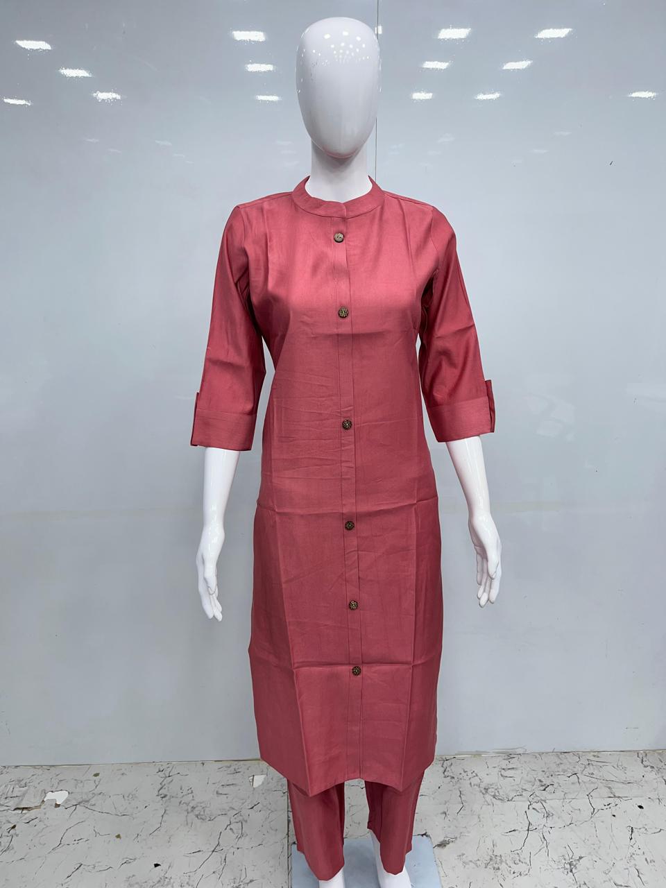 Diya sarees - Cotton Plain Cord Set- Red