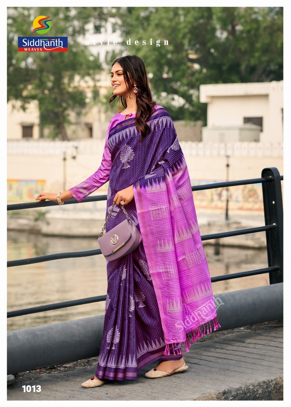 Diya sarees - Designer Cotton Silk Saree - Purple