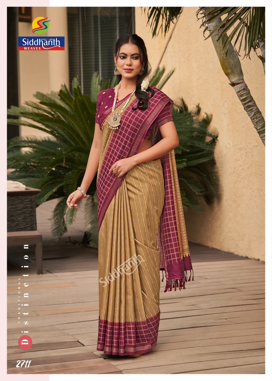 Diya sarees - Mangalgiri Checks Cream Saree