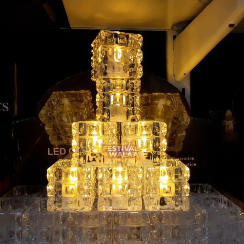 Crystal cube led candle