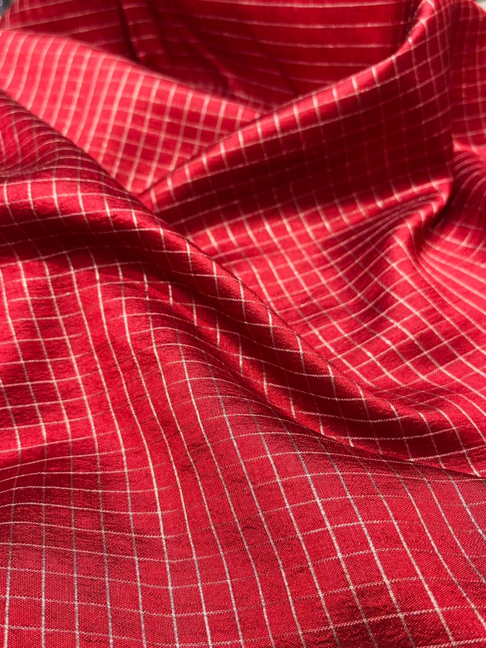 Order Red Check Fabric online in Hyderabad