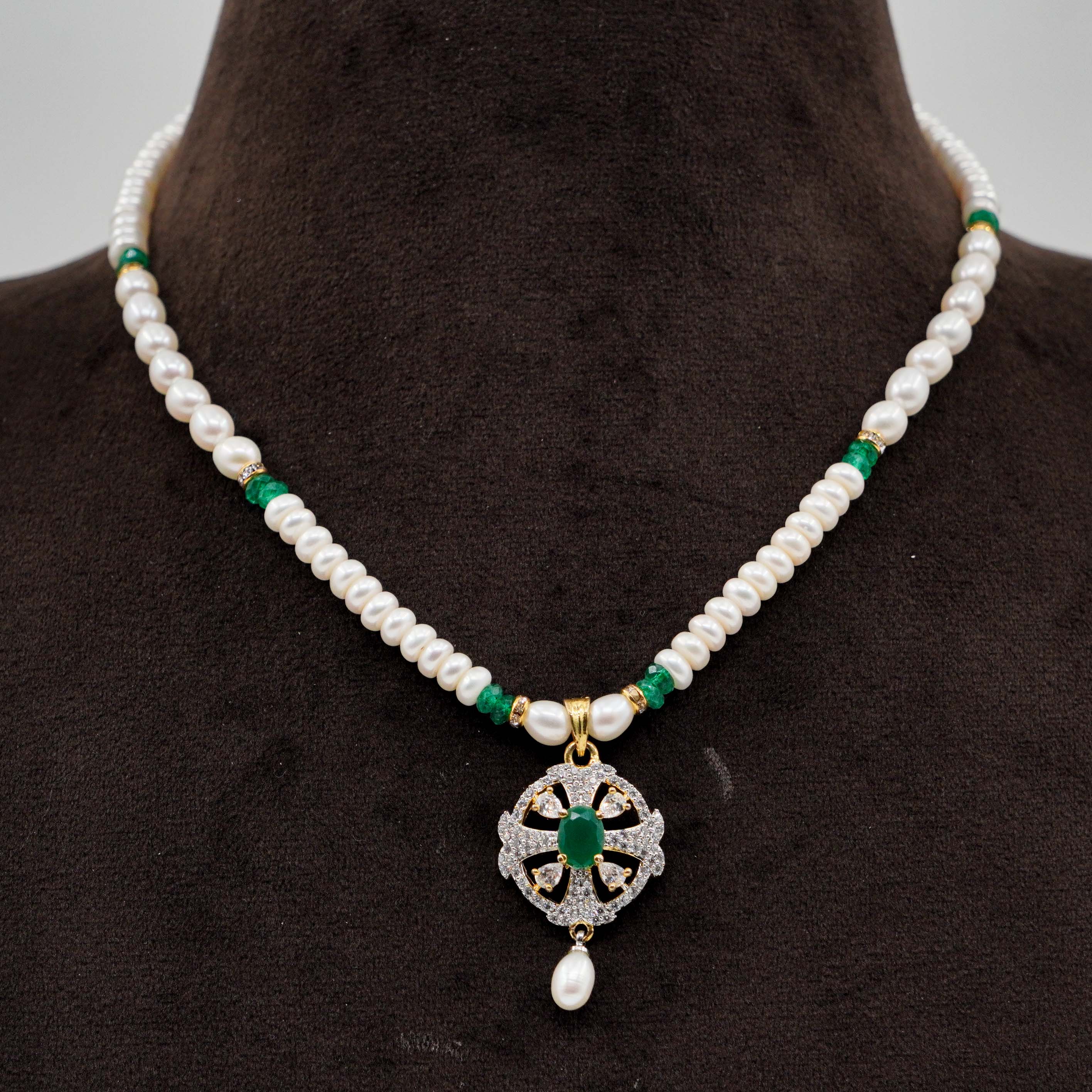 Pearl Emerald Necklace