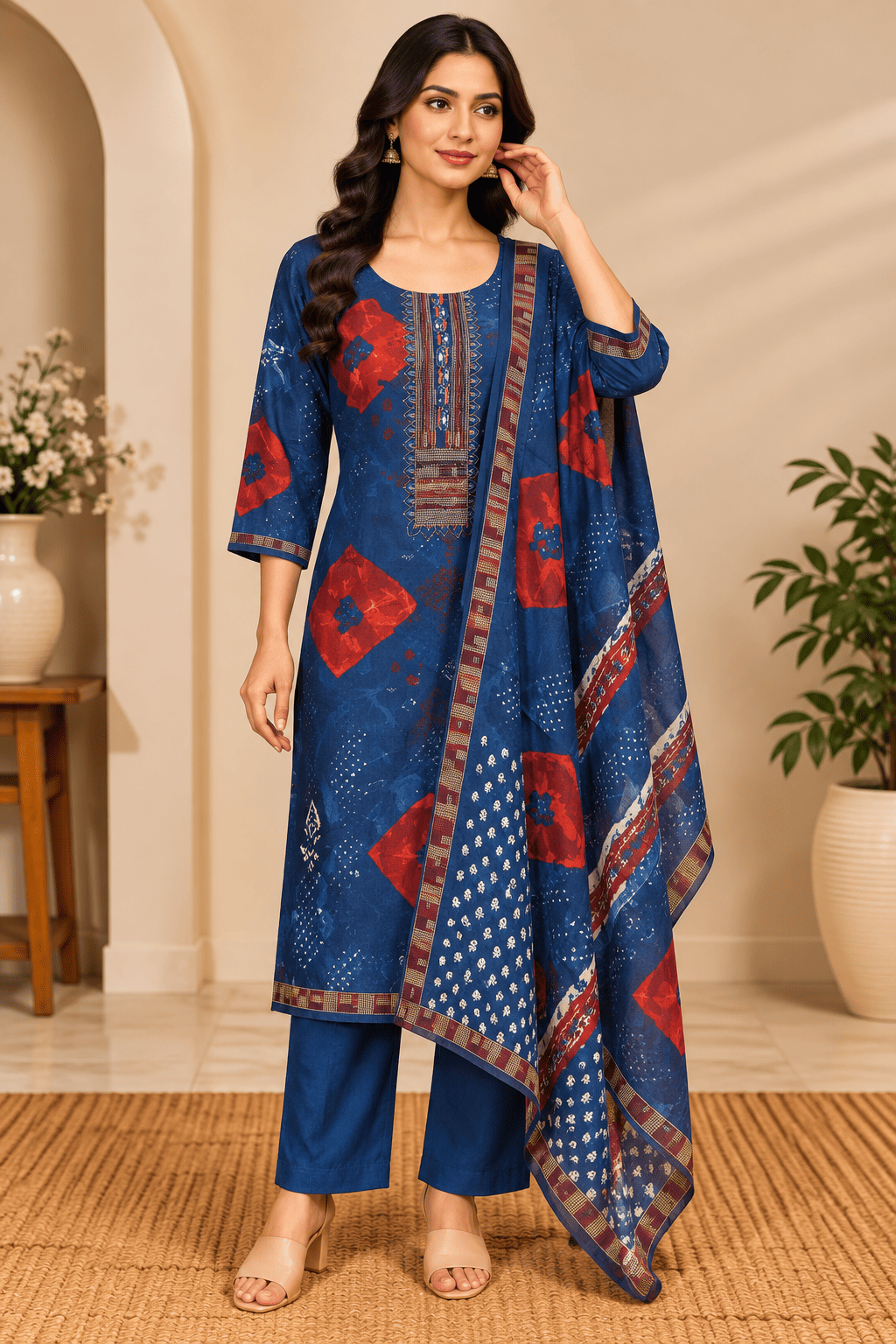 Kamal Exclusive - Printed 3-Piece Kurti Pant Dupatta Set