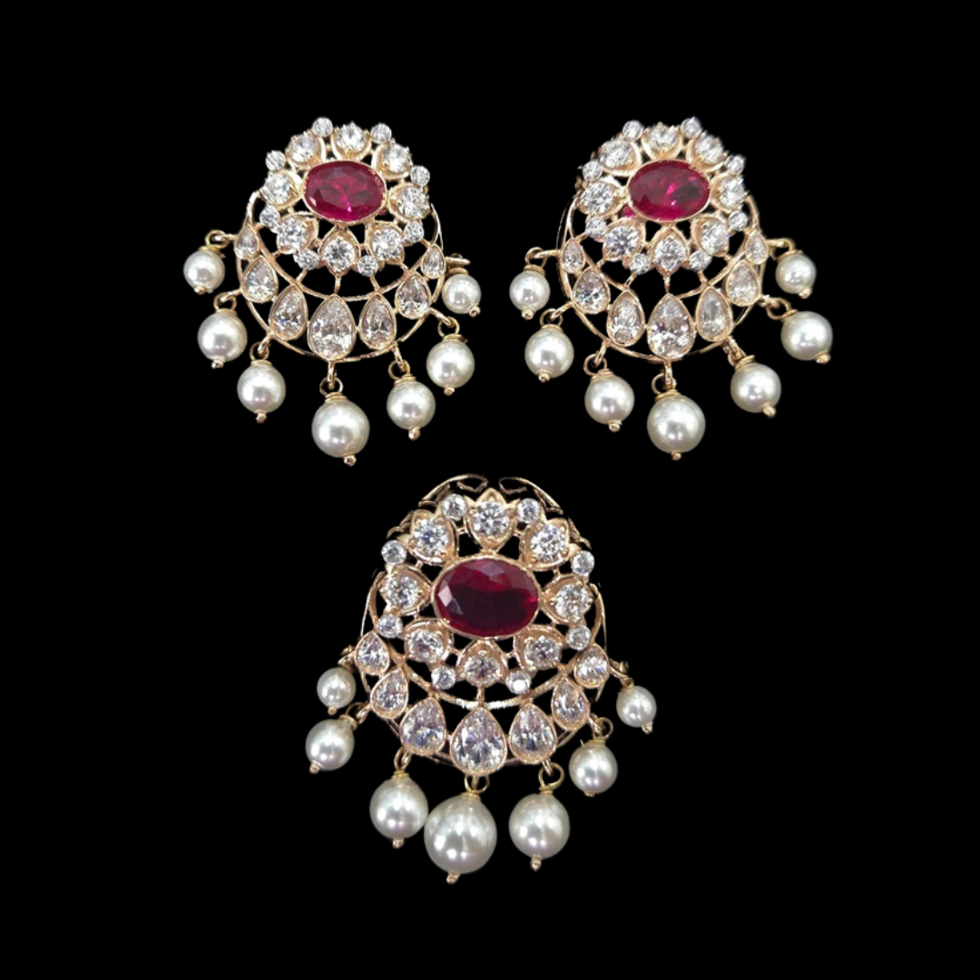 Kimtee Jewellers - Ruby Drop Pendant Set
