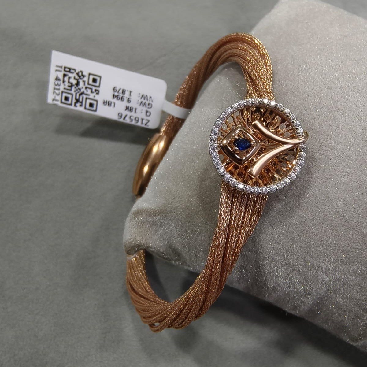 Kimtee Jewellers - 18K Rose Gold Blue Stone Imported Women Bracelet