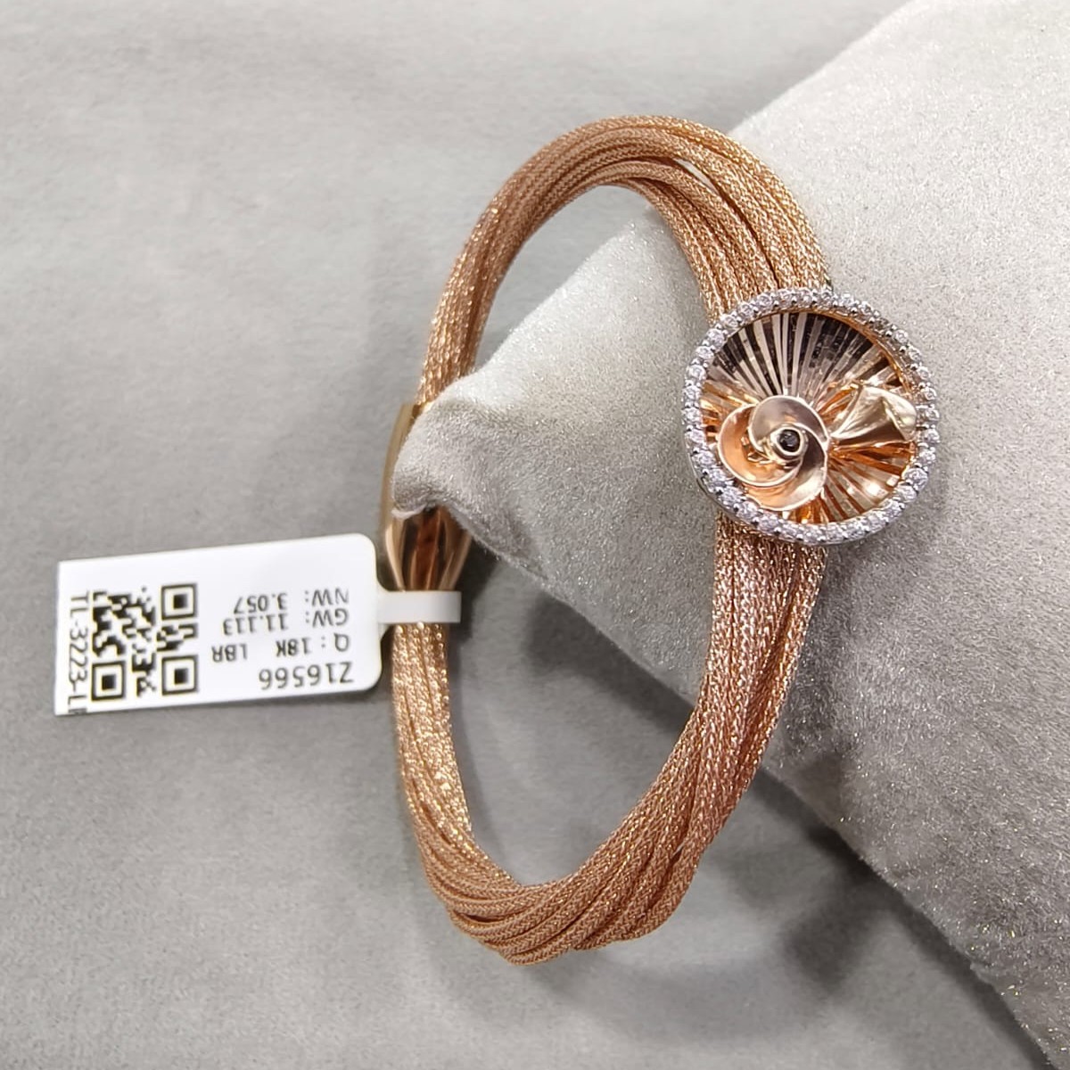 Kimtee Jewellers - 18K Rose Gold Rose Flower Imported Women Bracelet