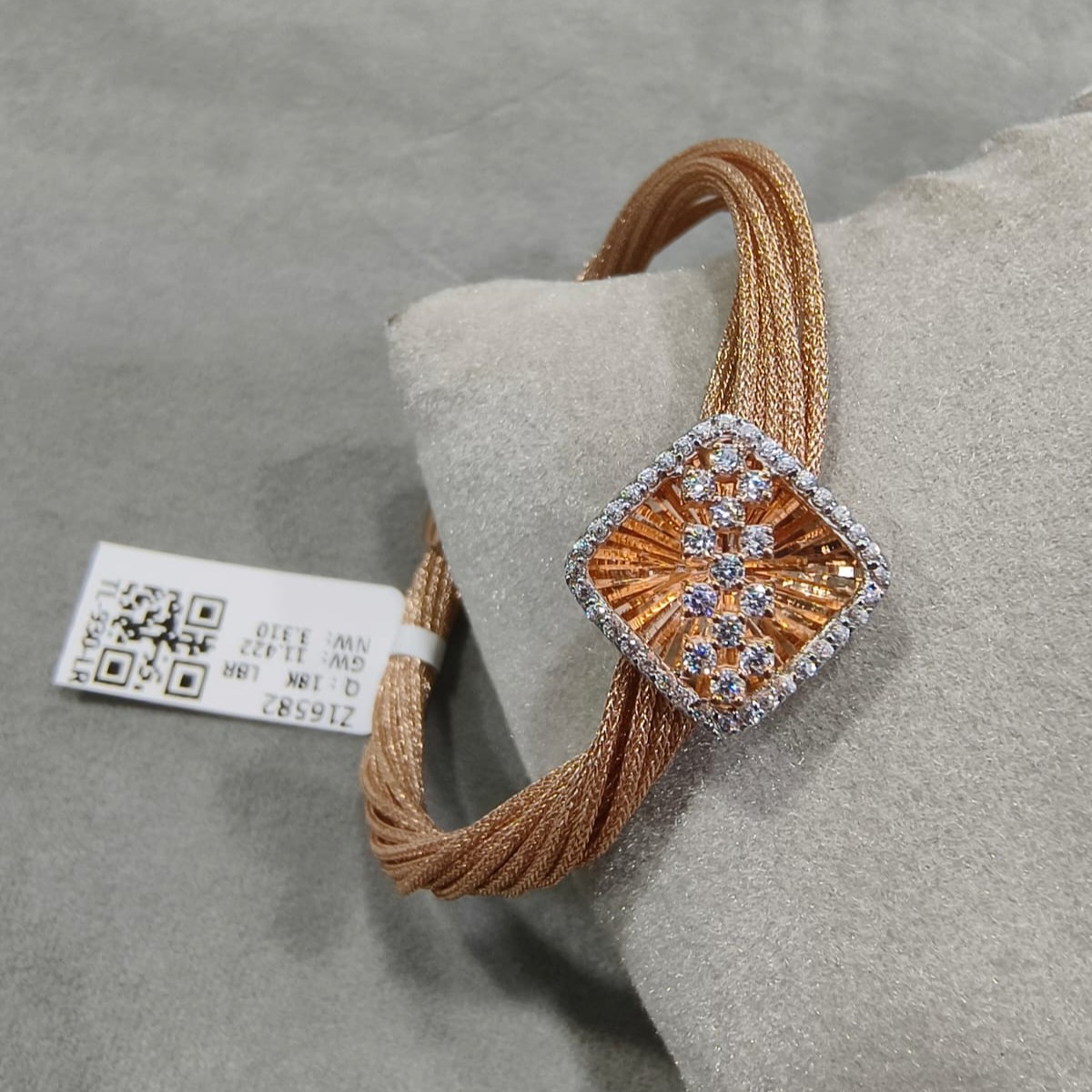 Kimtee Jewellers - 18K Rose Gold Diamond Look Imported Women Bracelet