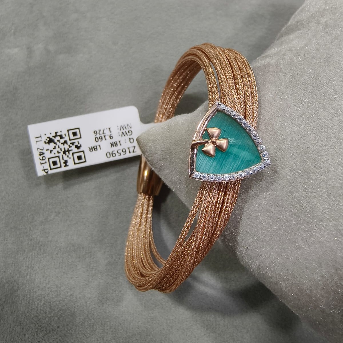 Kimtee Jewellers - 18K Rose Gold Teal Blue MOP Imported Women Bracelet