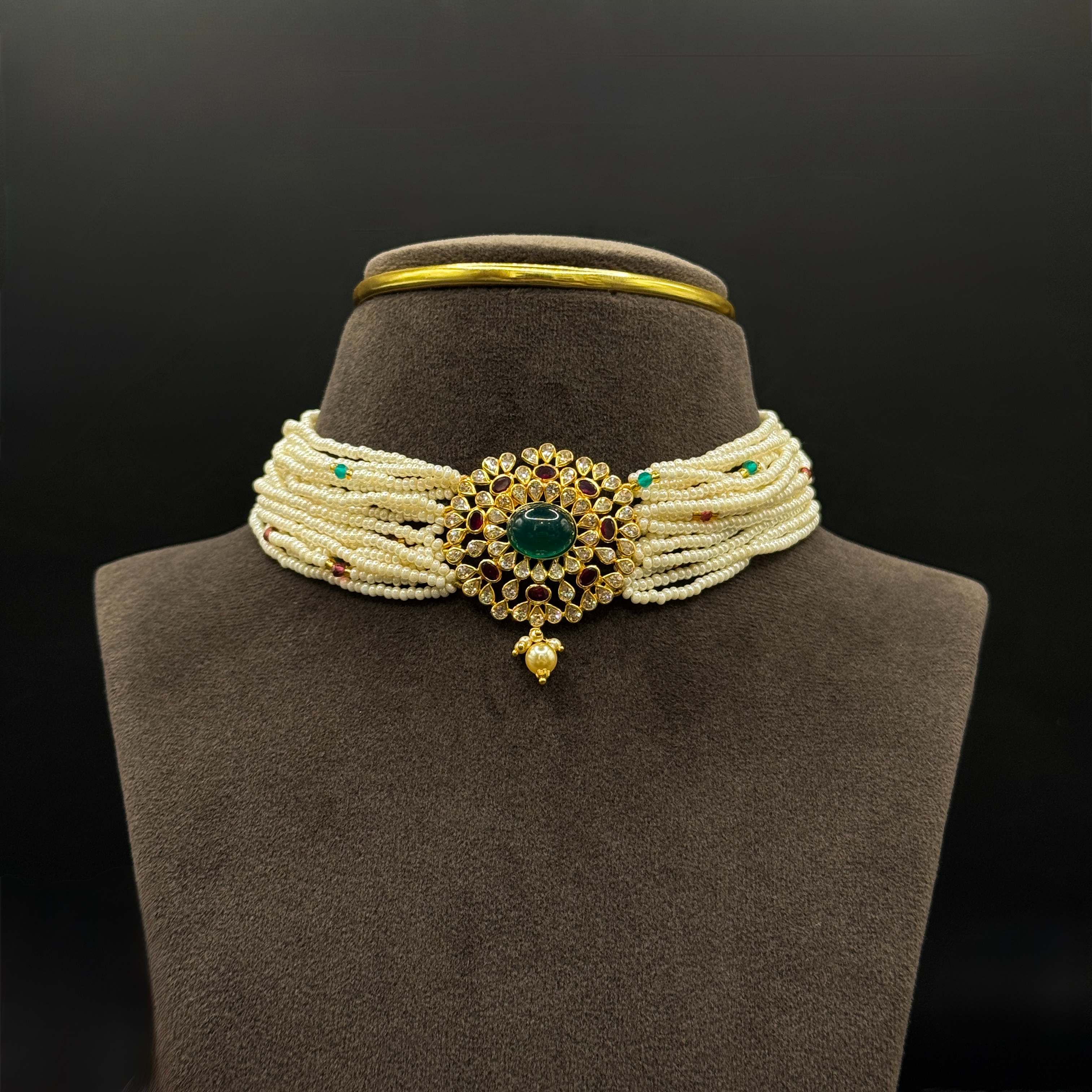 Kimtee Jewellers - R+G Pearl Lightweight 916 Gold Choker