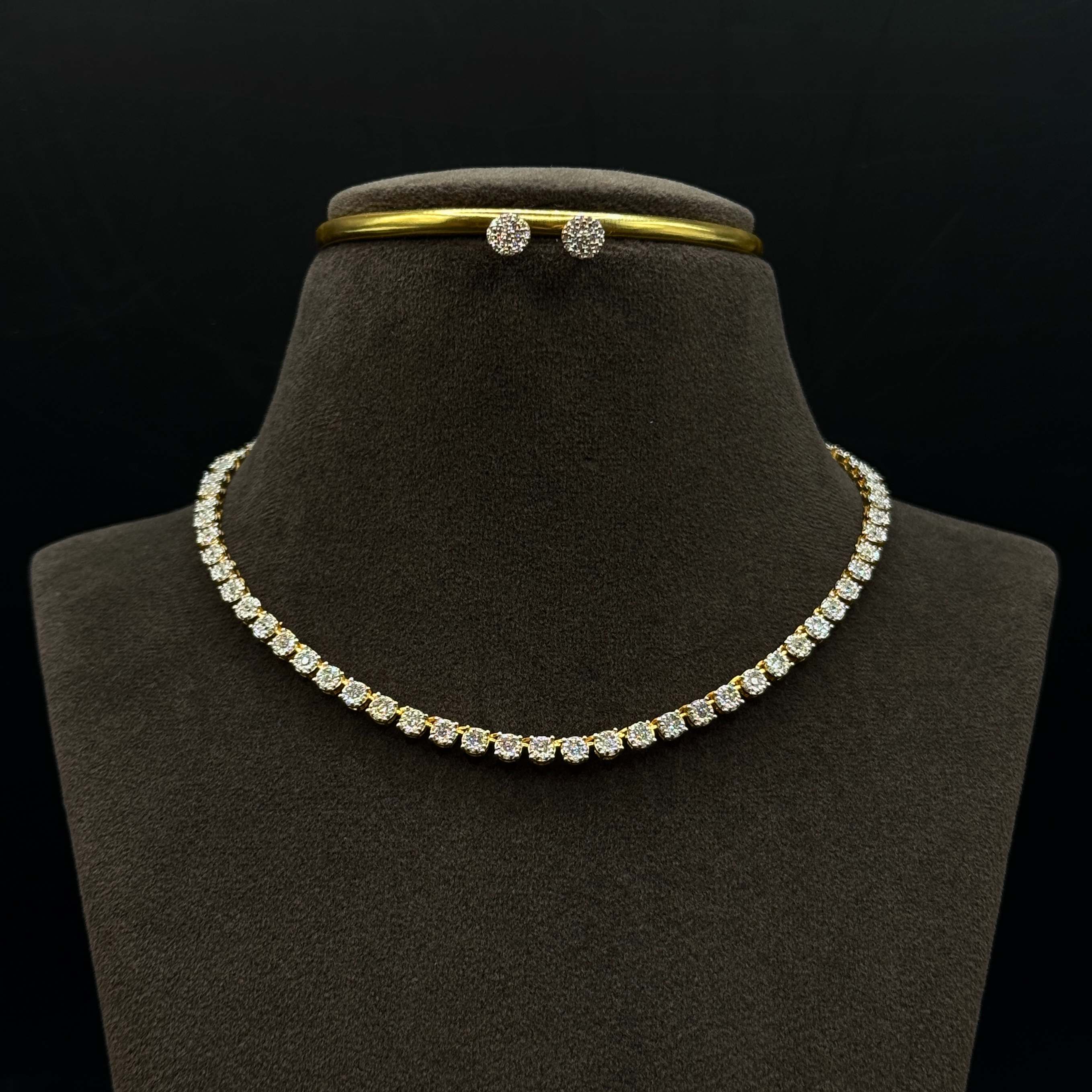 Kimtee Jewellers - Solitaire Style Tennis Swarovski Necklace Set