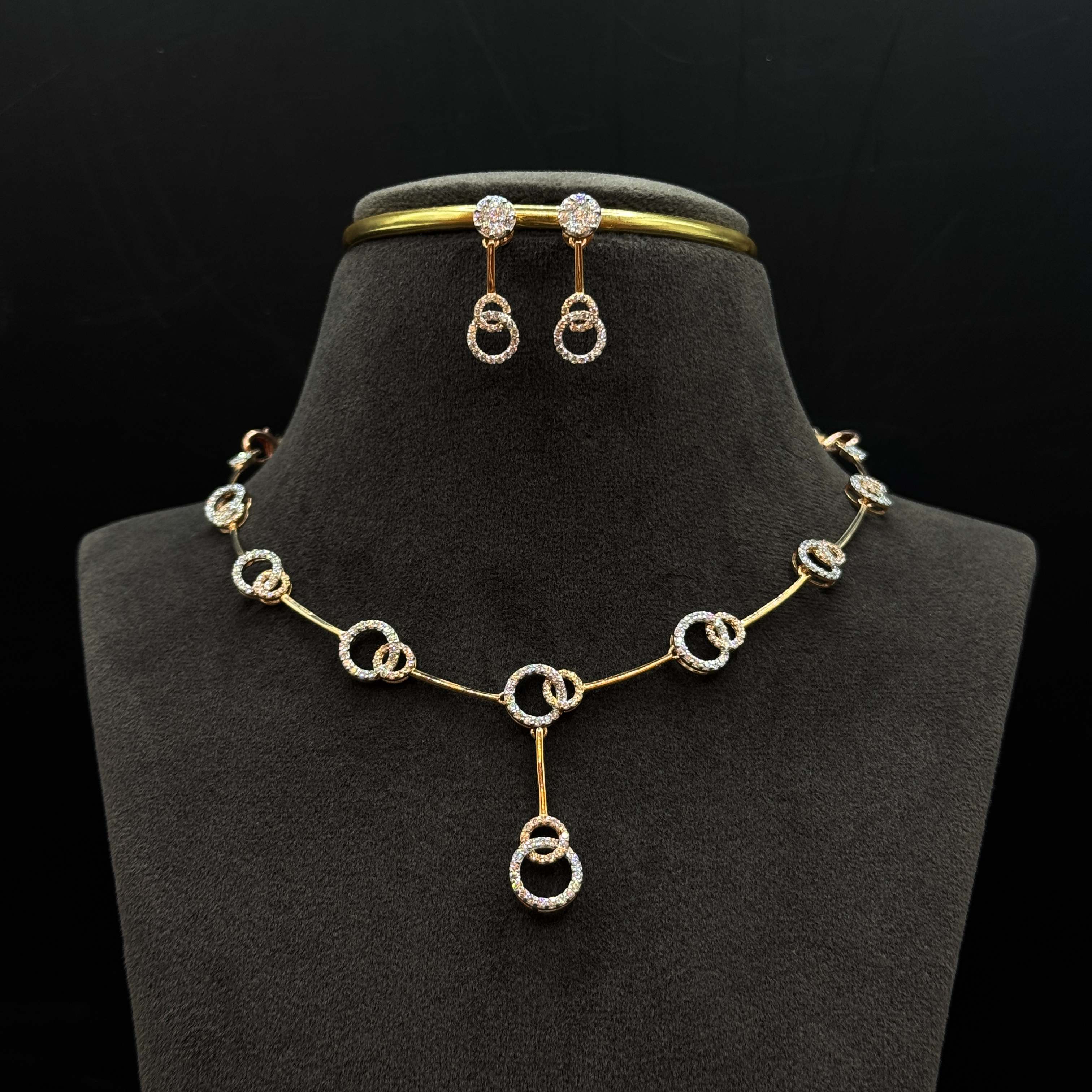 Kimtee Jewellers - Lightweight Delicate Rose Gold Necklace Set