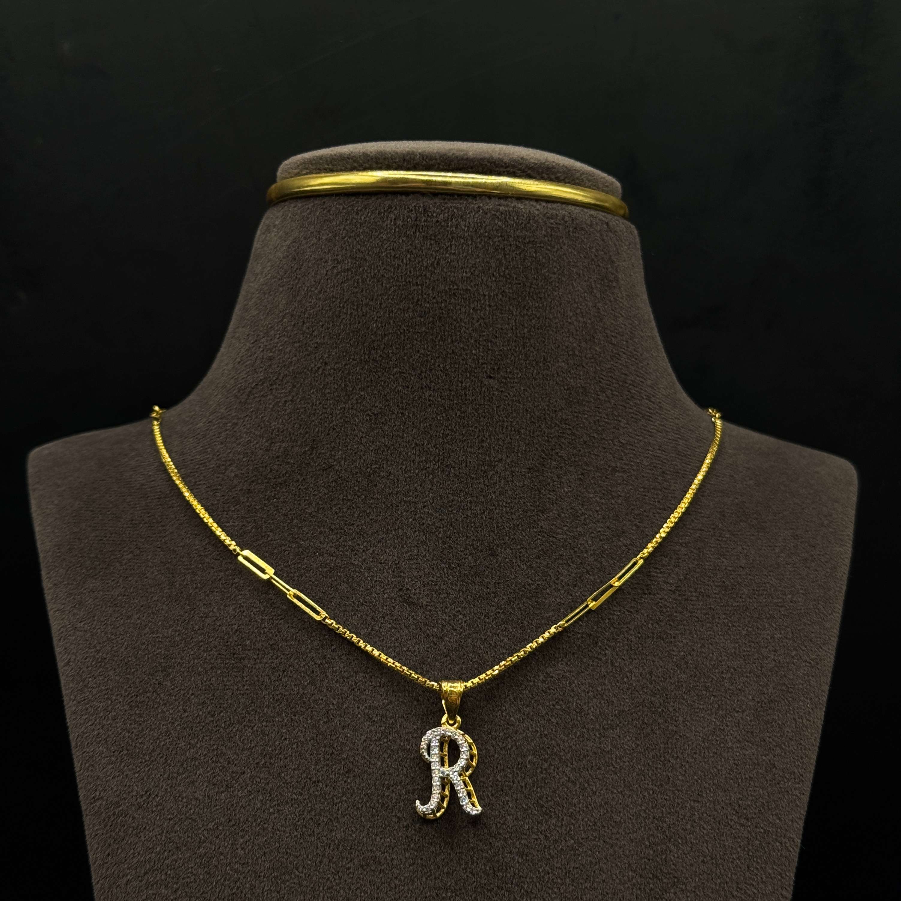 Kimtee Jewellers - 916 Gold Ladies Chain w/ 3D Name Locket