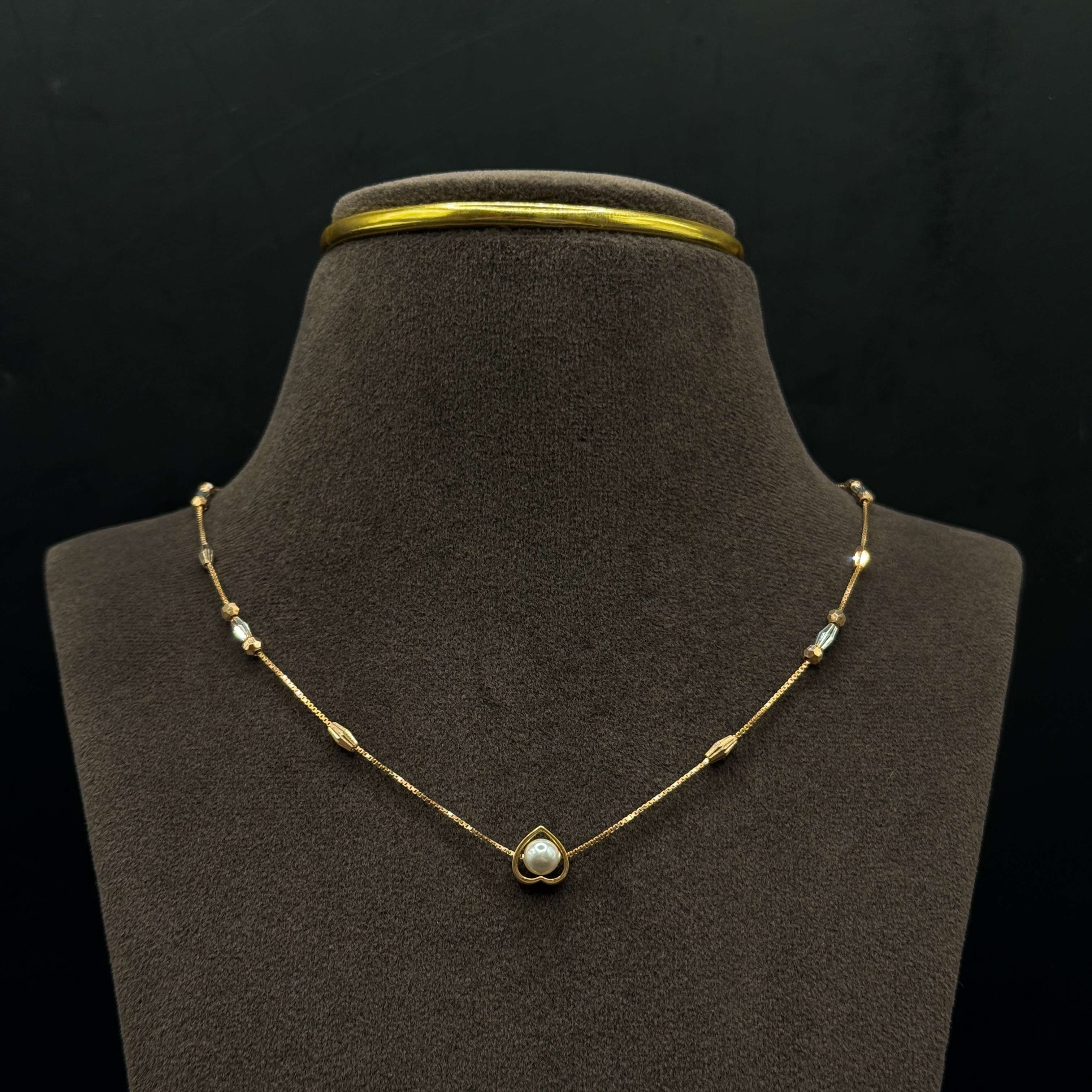 Kimtee Jewellers - Heart Pearl Lightweight 18K Chain