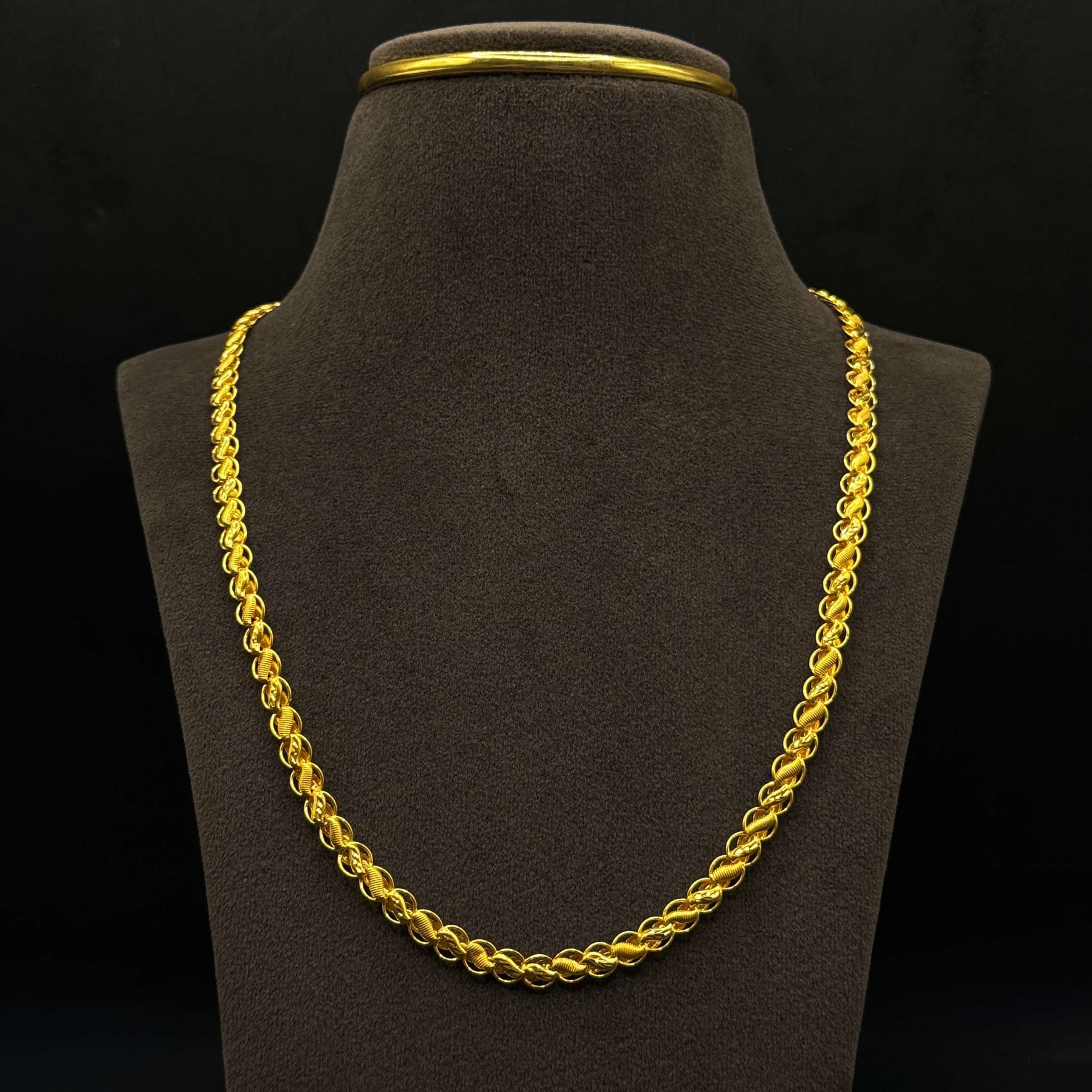 Kimtee Jewellers - Leaf Lightweight 916 Gold Men Chain