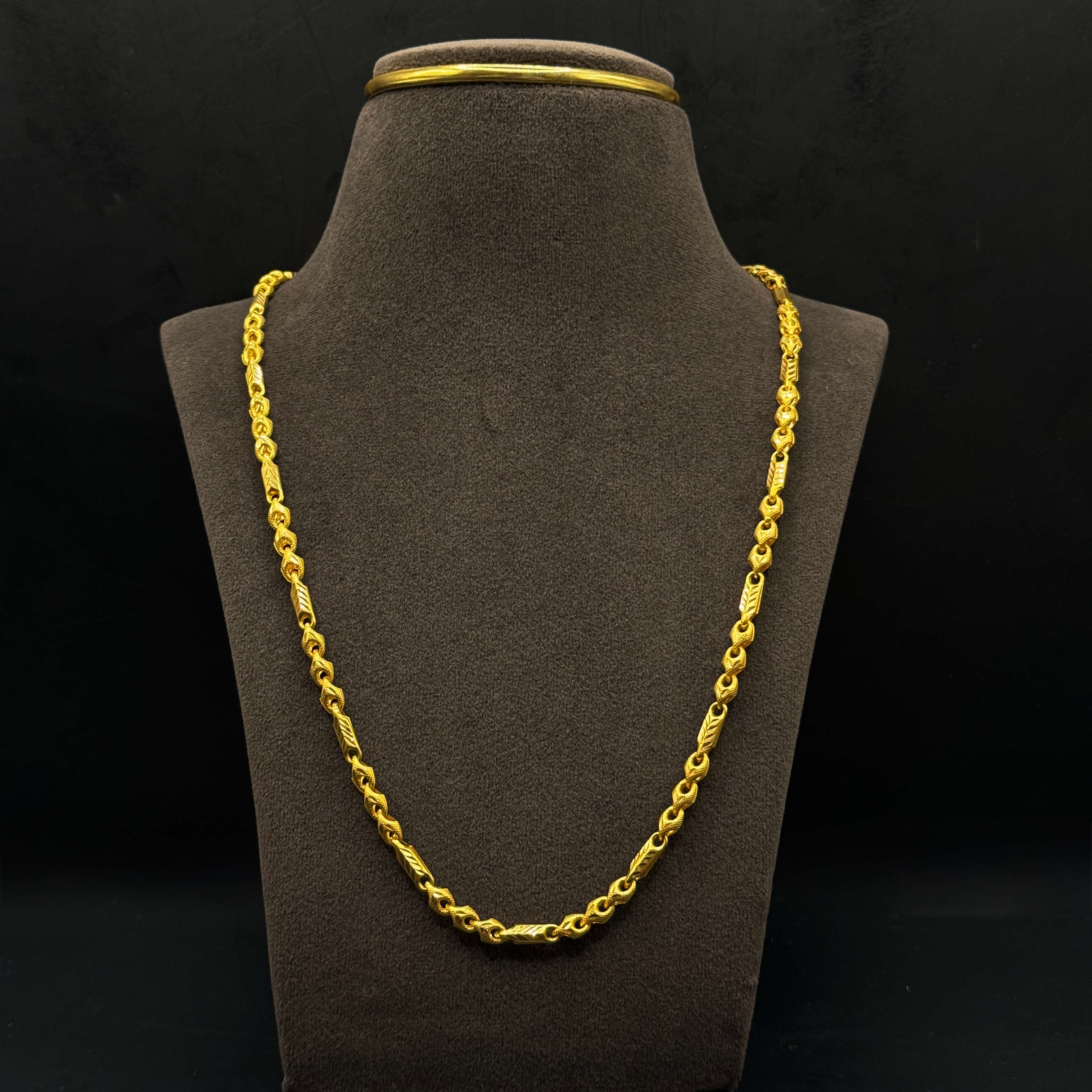 Kimtee Jewellers - Katli & Leaf 916 Gold Men Chain