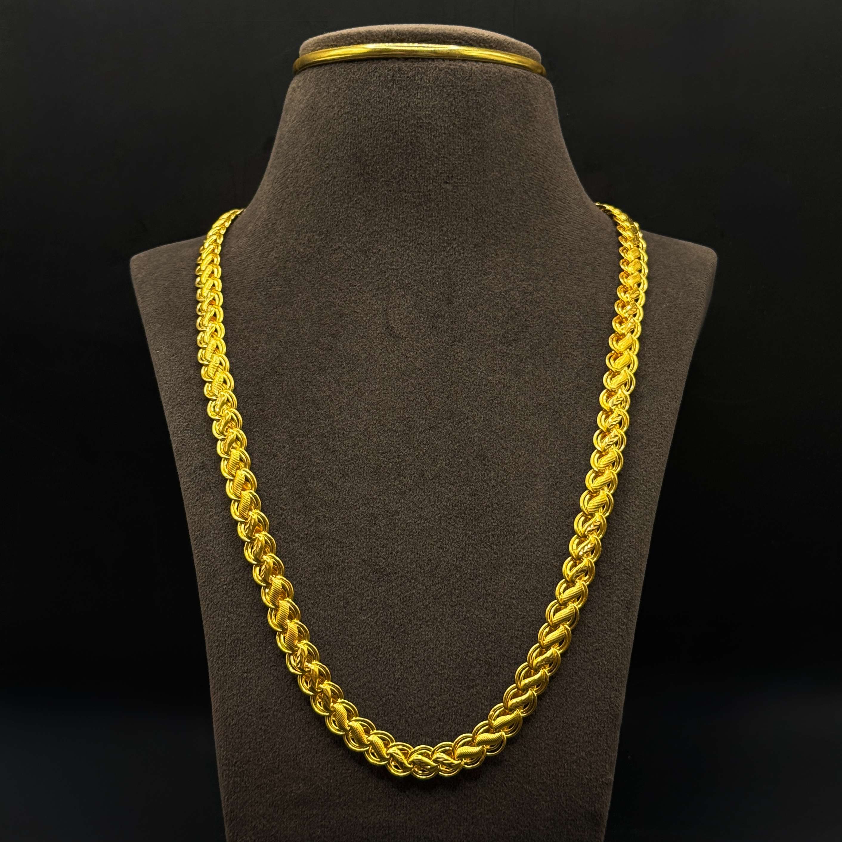 Kimtee Jewellers - Leaf Cuban 916 Gold Chain