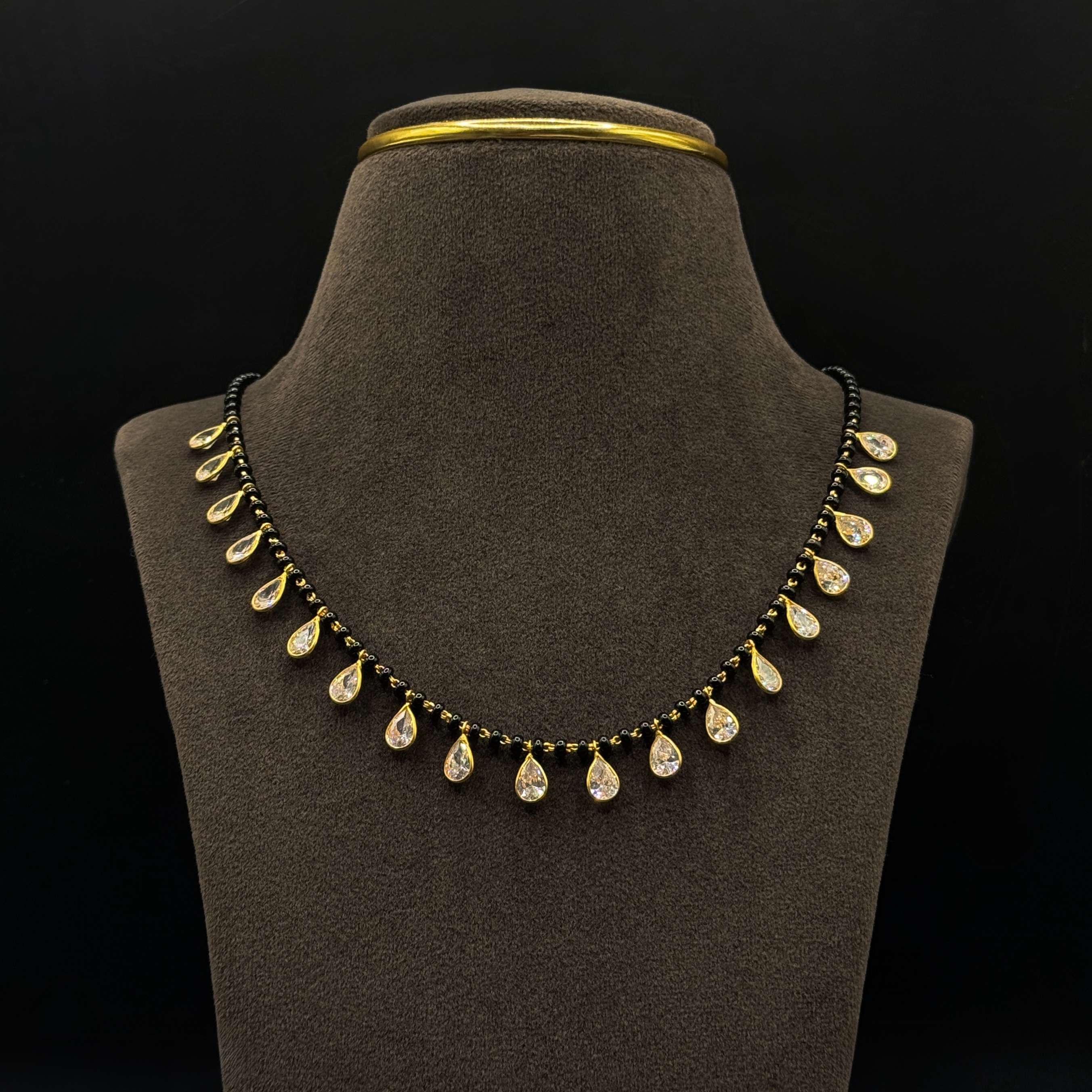 Kimtee Jewellers - Latest Lightweight Pear Shape 916 Gold Mangalsutra