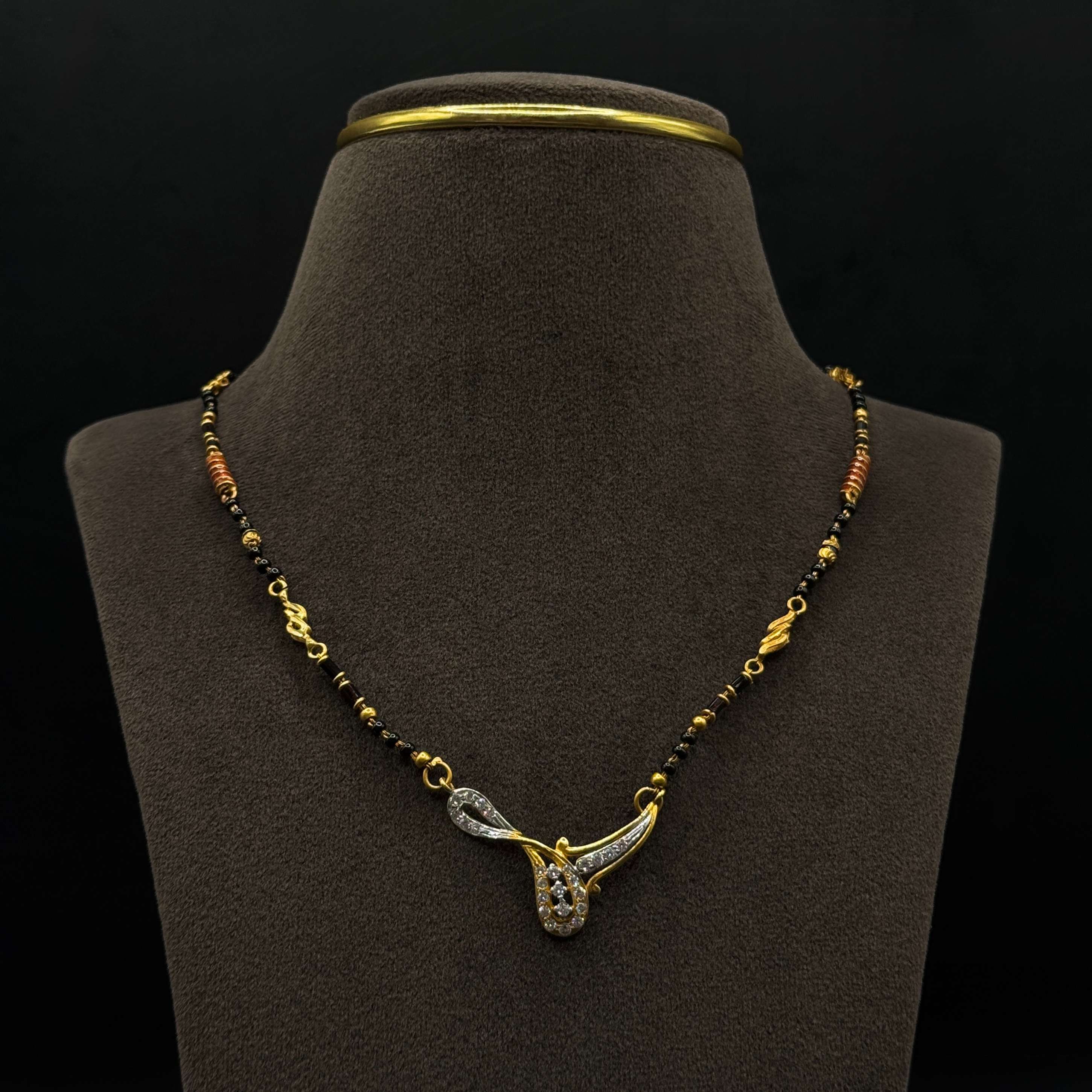 Kimtee Jewellers - Cz Old Style 916 Gold Mangalsutra