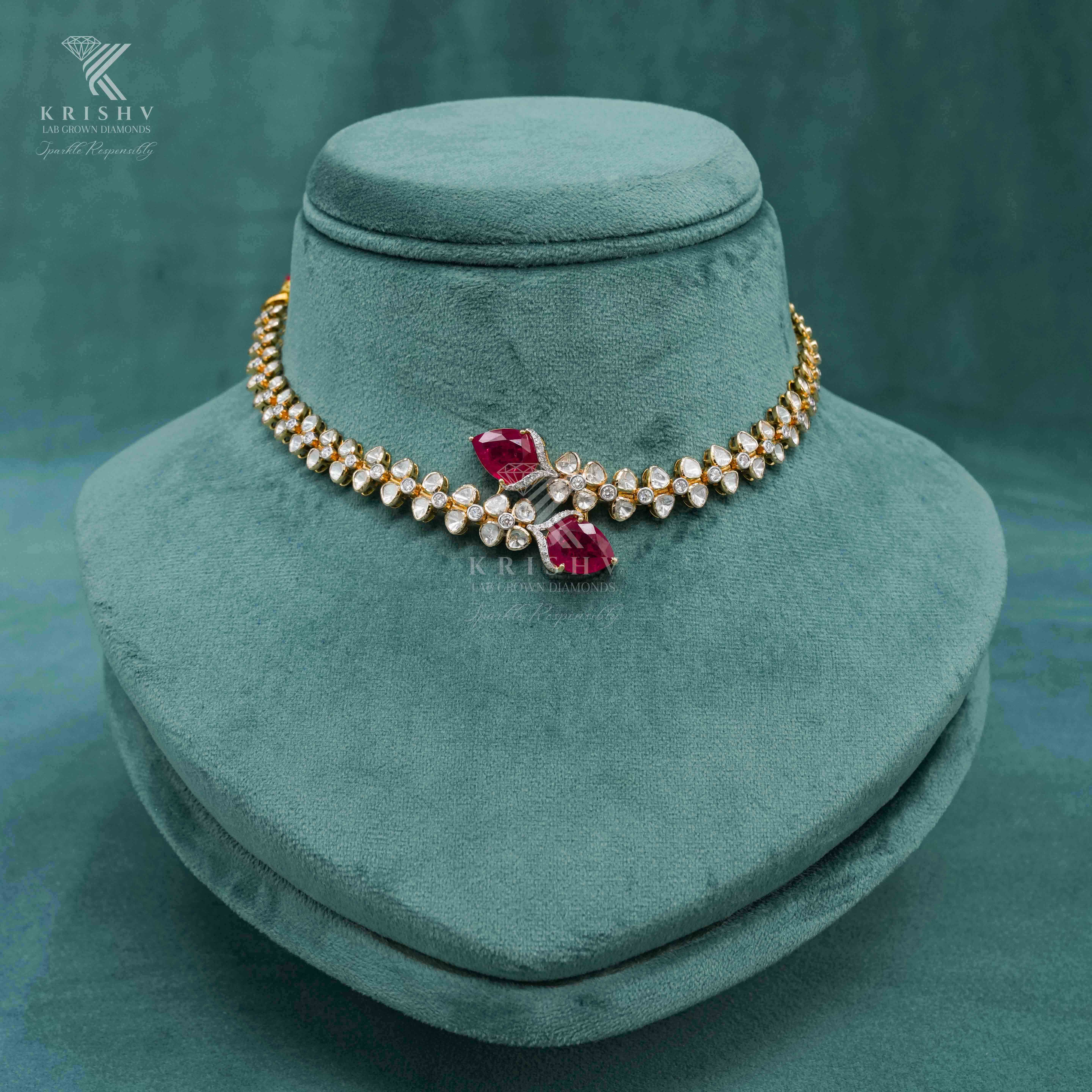Krishv Lab Grown Diamonds - Polki Necklace
