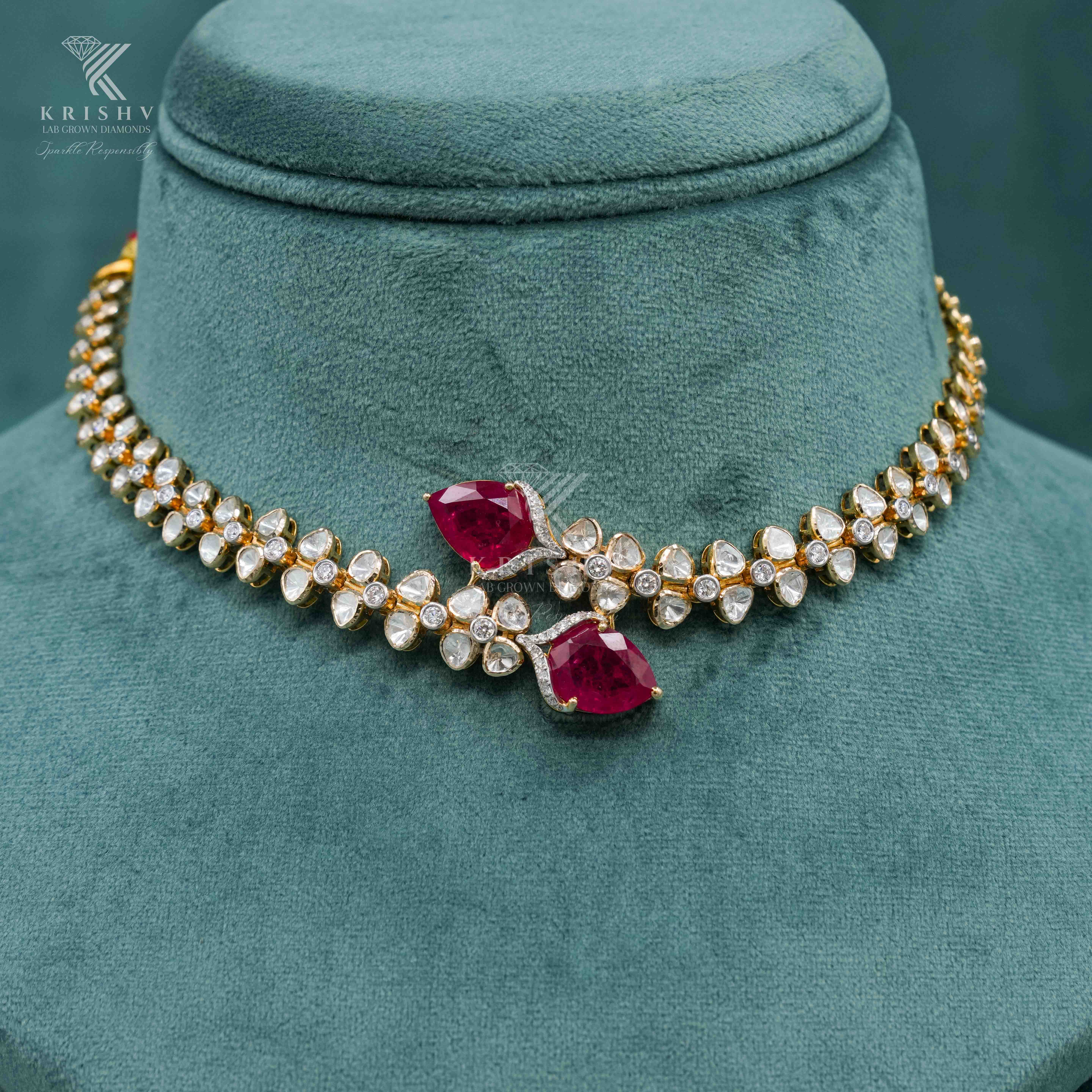 Krishv Lab Grown Diamonds - Polki Necklace