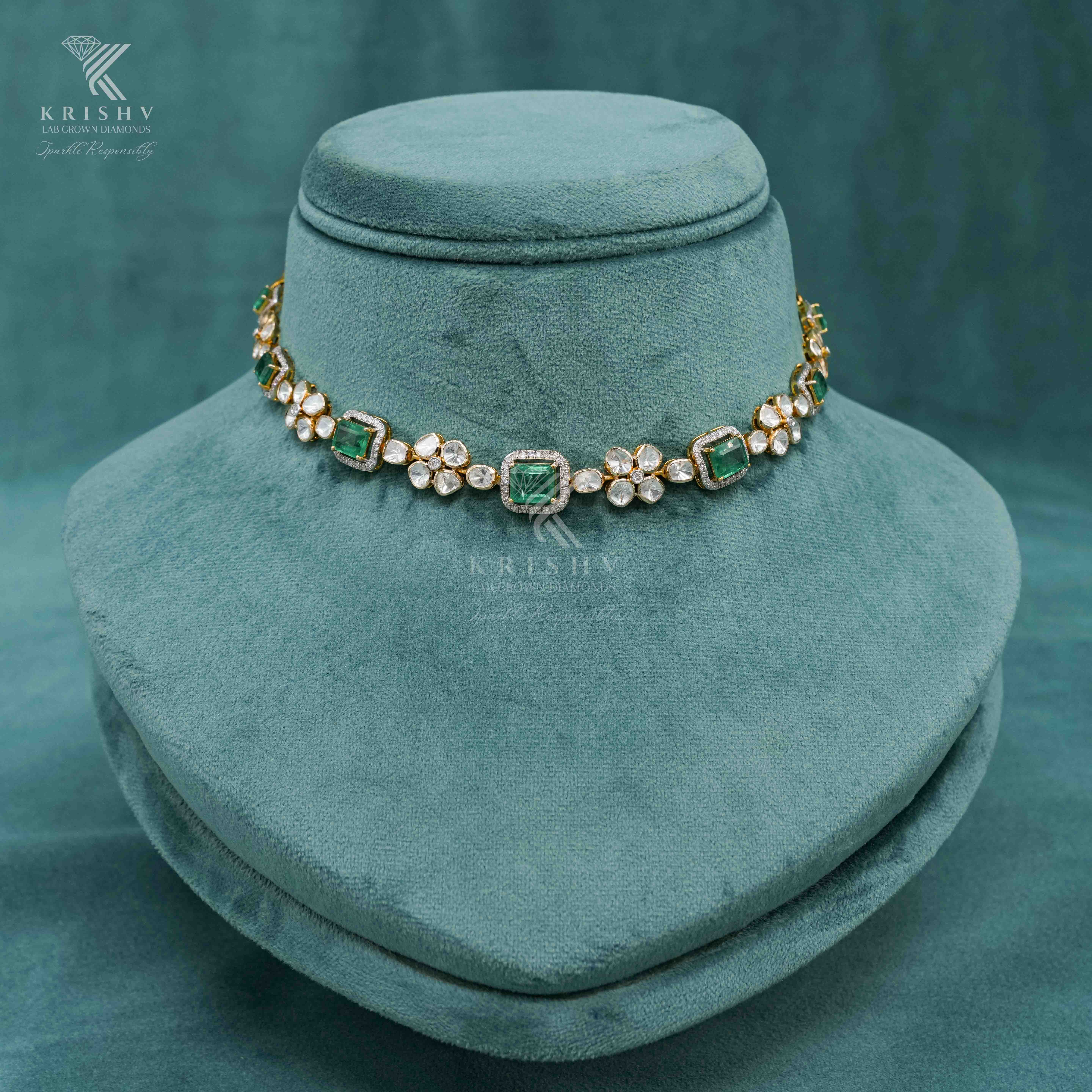 Krishv Lab Grown Diamonds - Polki Necklace