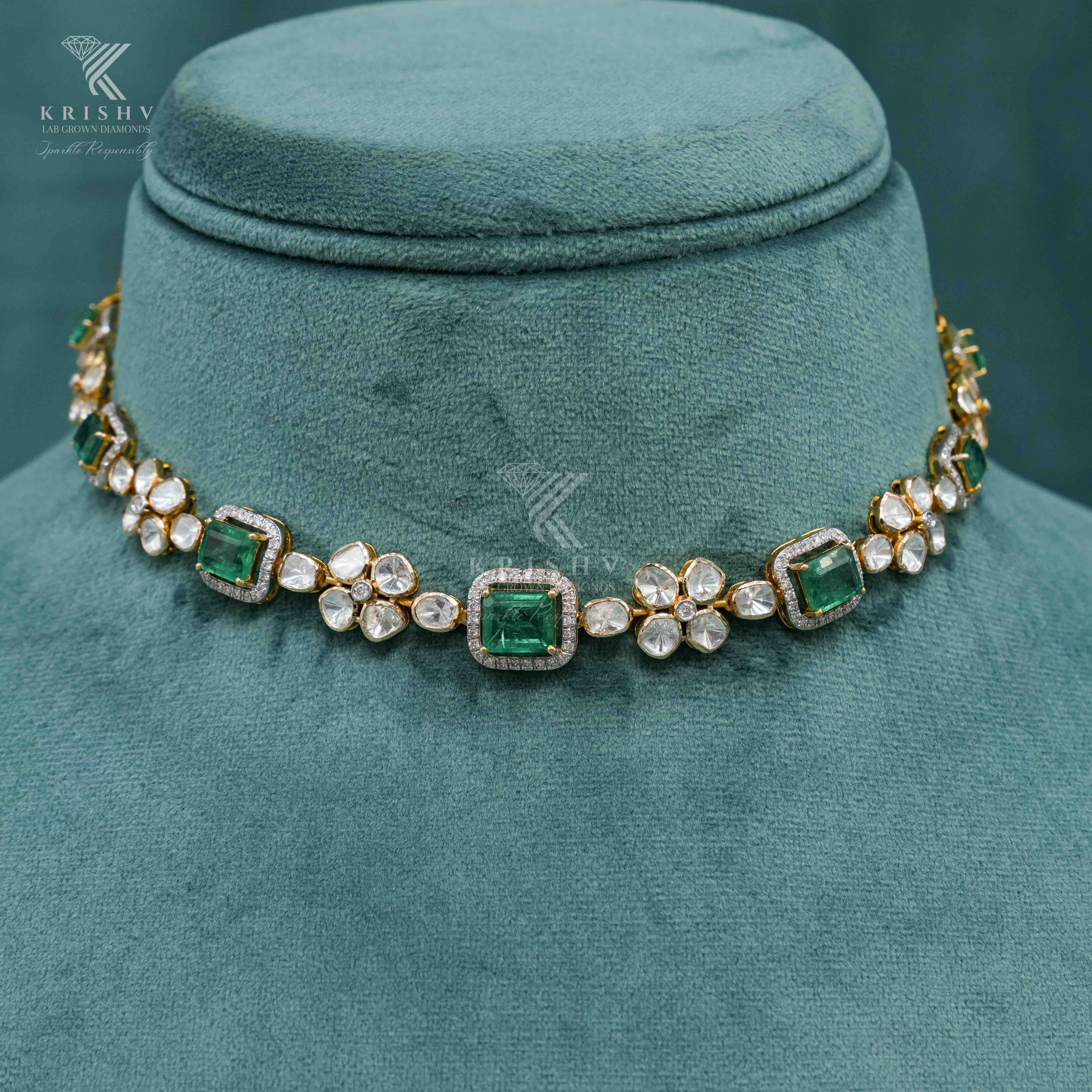 Krishv Lab Grown Diamonds - Polki Necklace