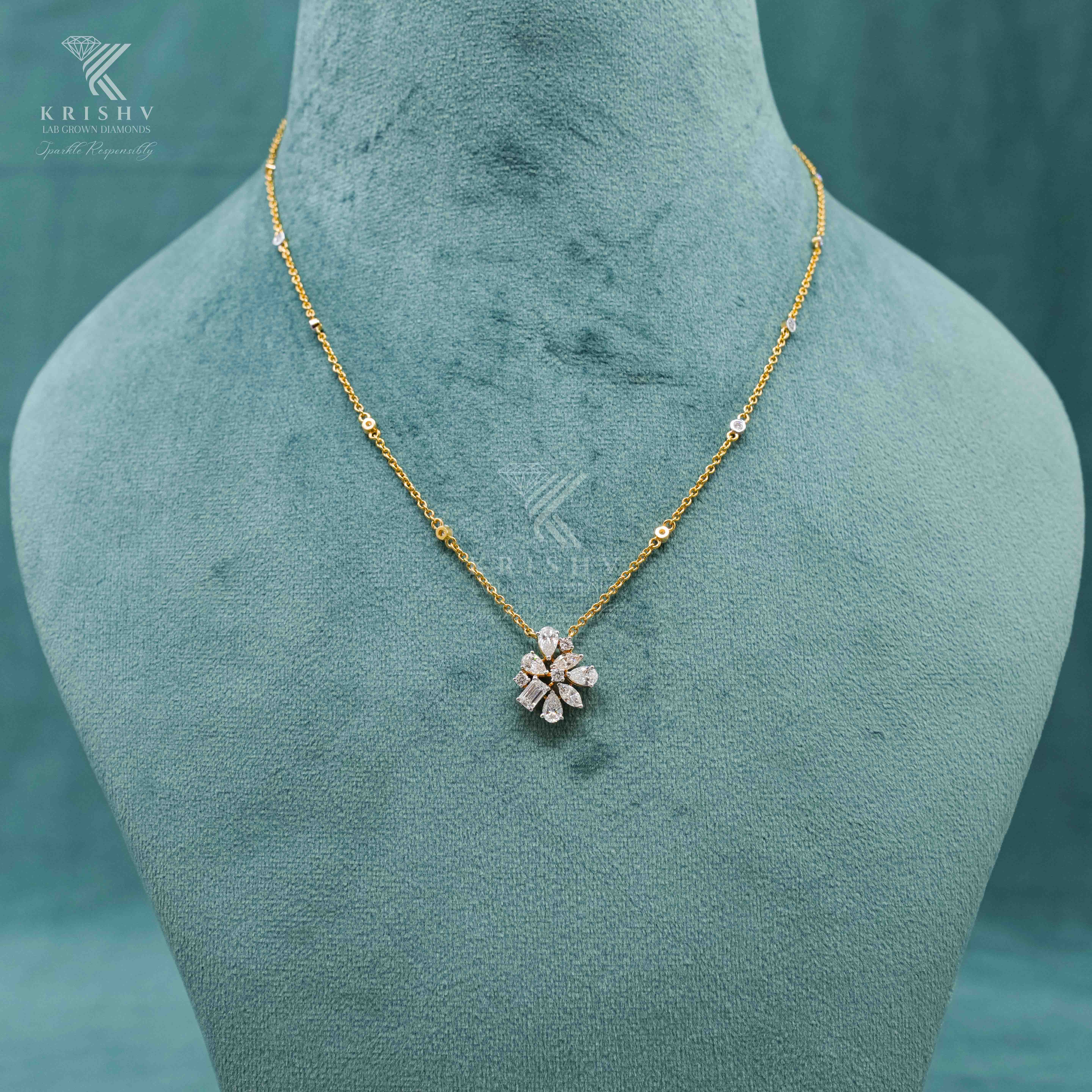 Krishv Lab Grown Diamonds - Diamond Chain Pendent