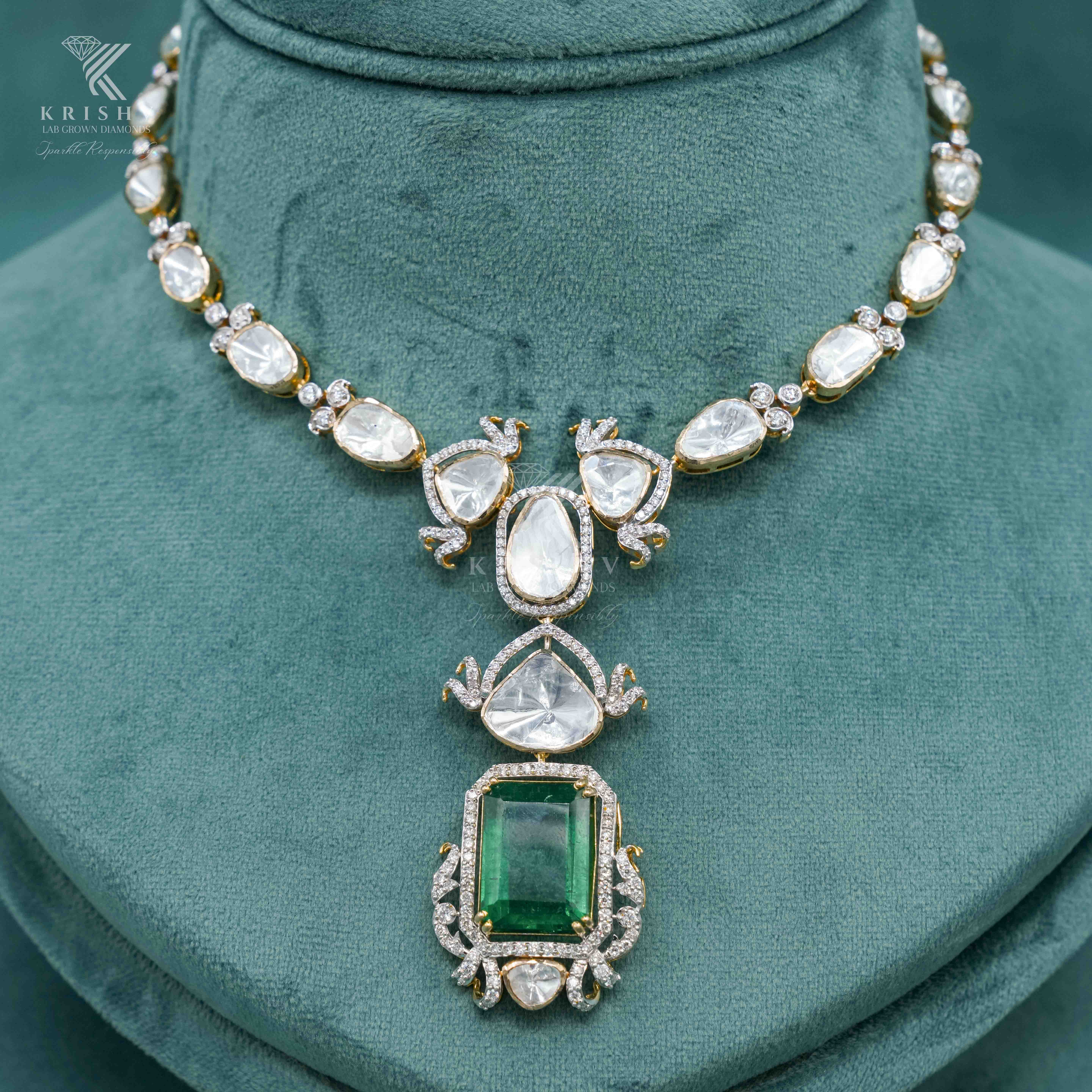 Krishv Lab Grown Diamonds - Polki Necklace