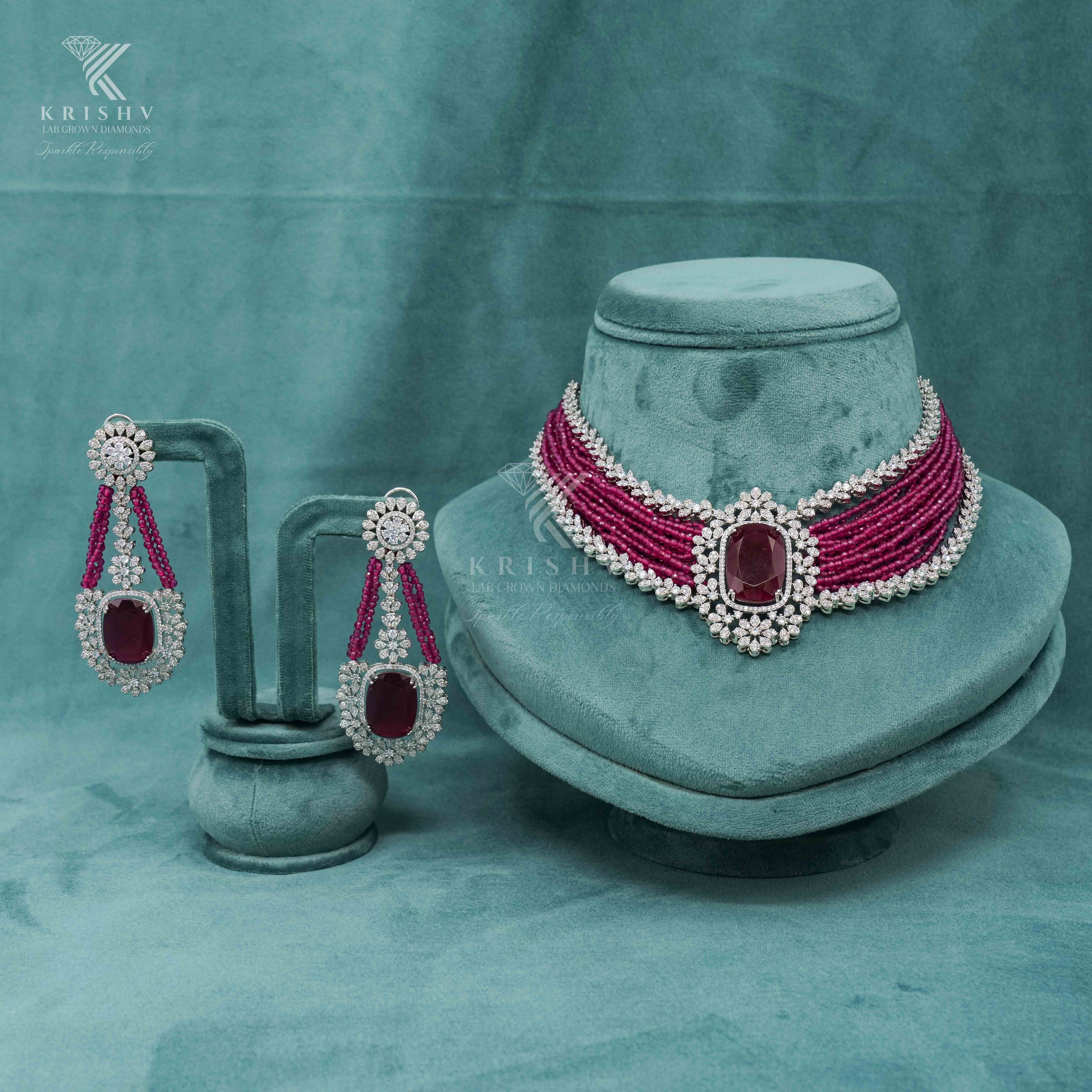 Krishv Lab Grown Diamonds - Diamond Necklace Set