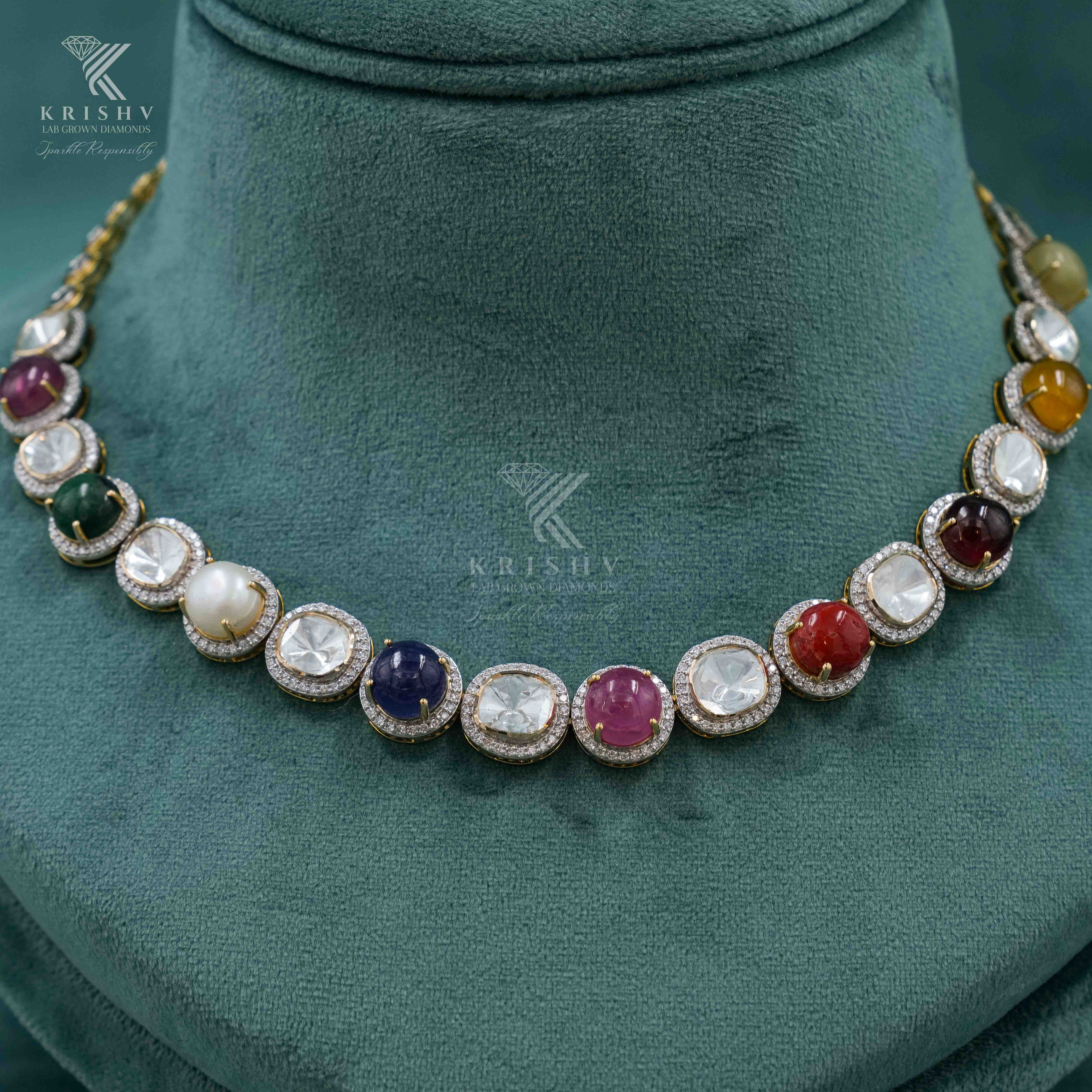 Krishv Lab Grown Diamonds - Polki Necklace