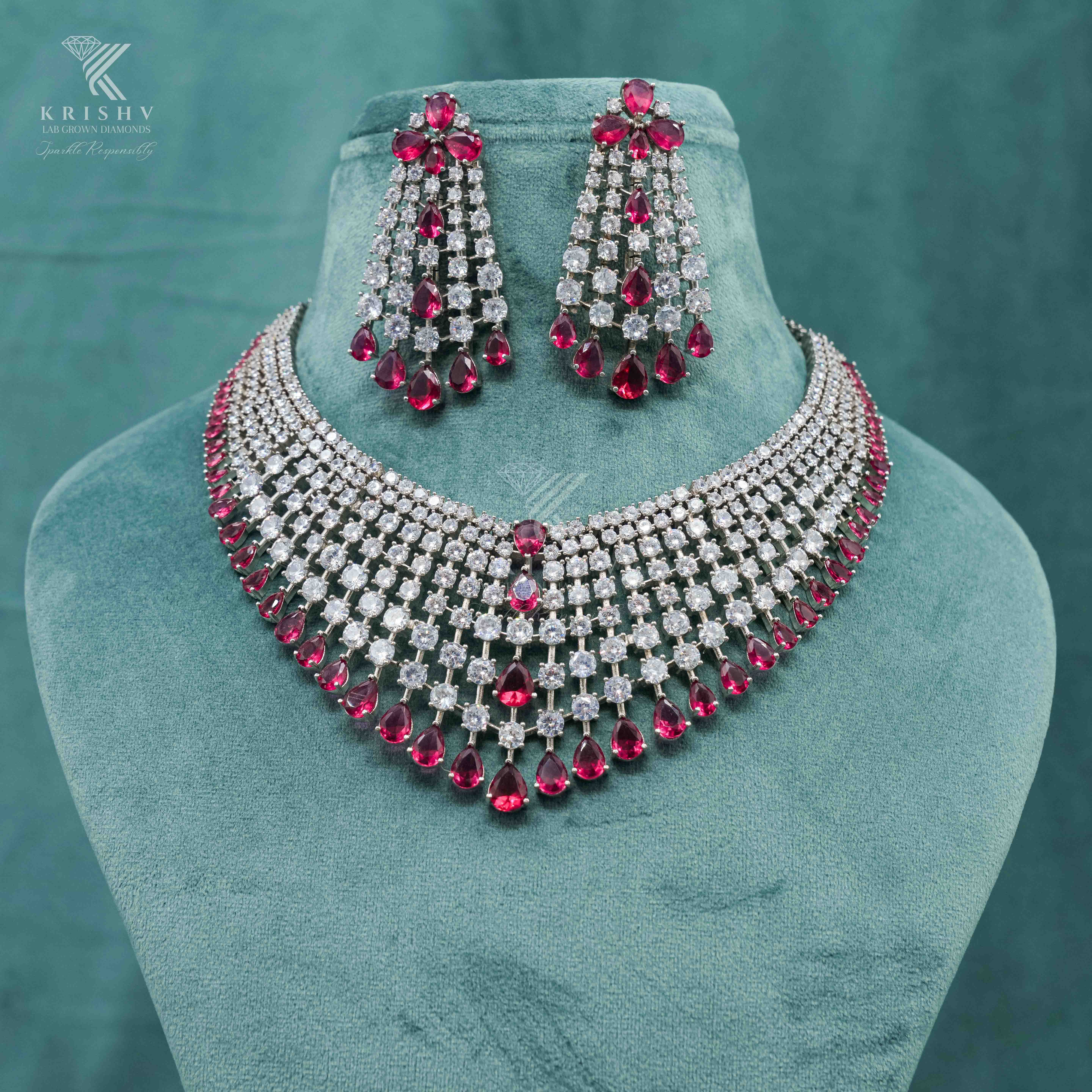 Krishv Lab Grown Diamonds - Diamond Necklace Set