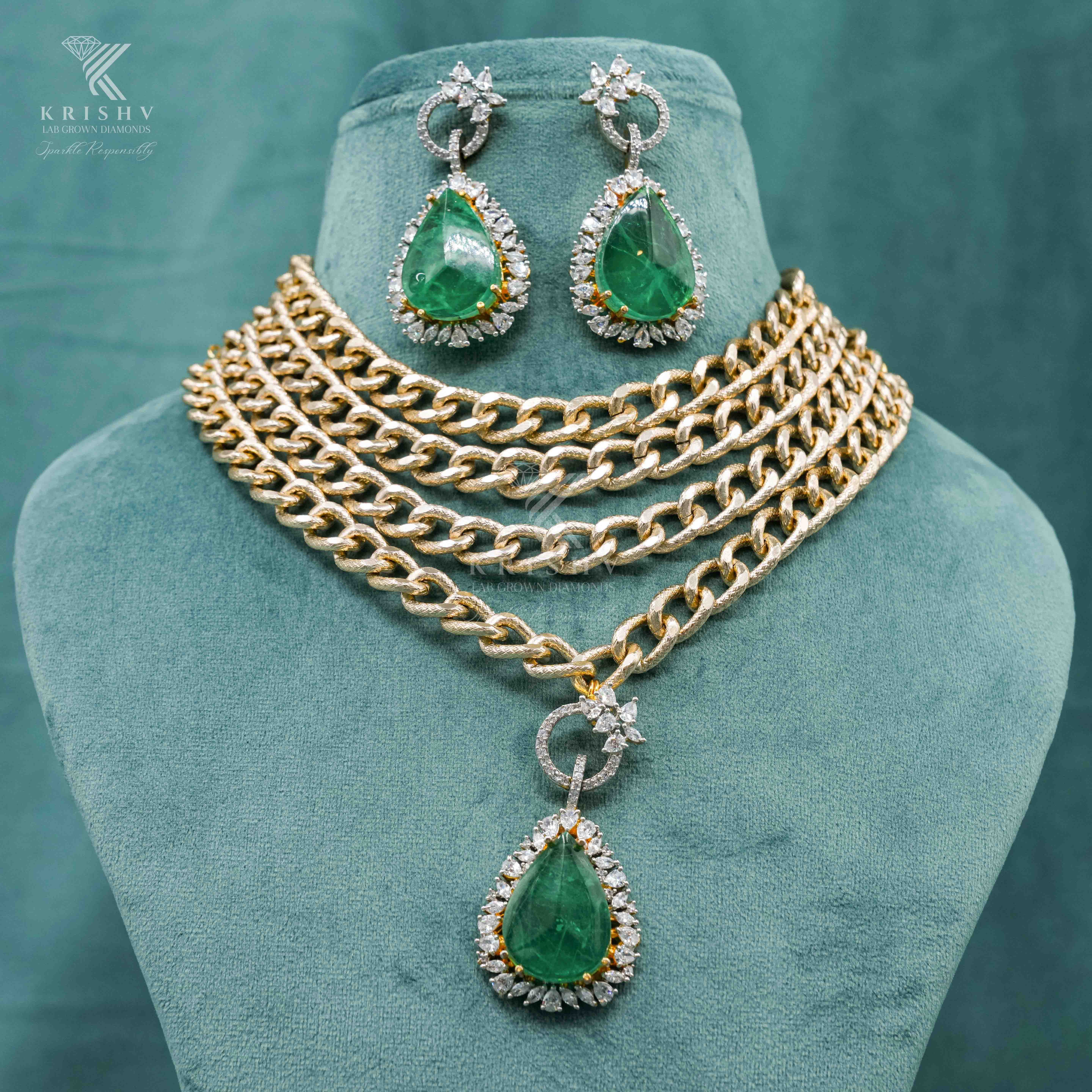 Krishv Lab Grown Diamonds - Diamond Necklace Set