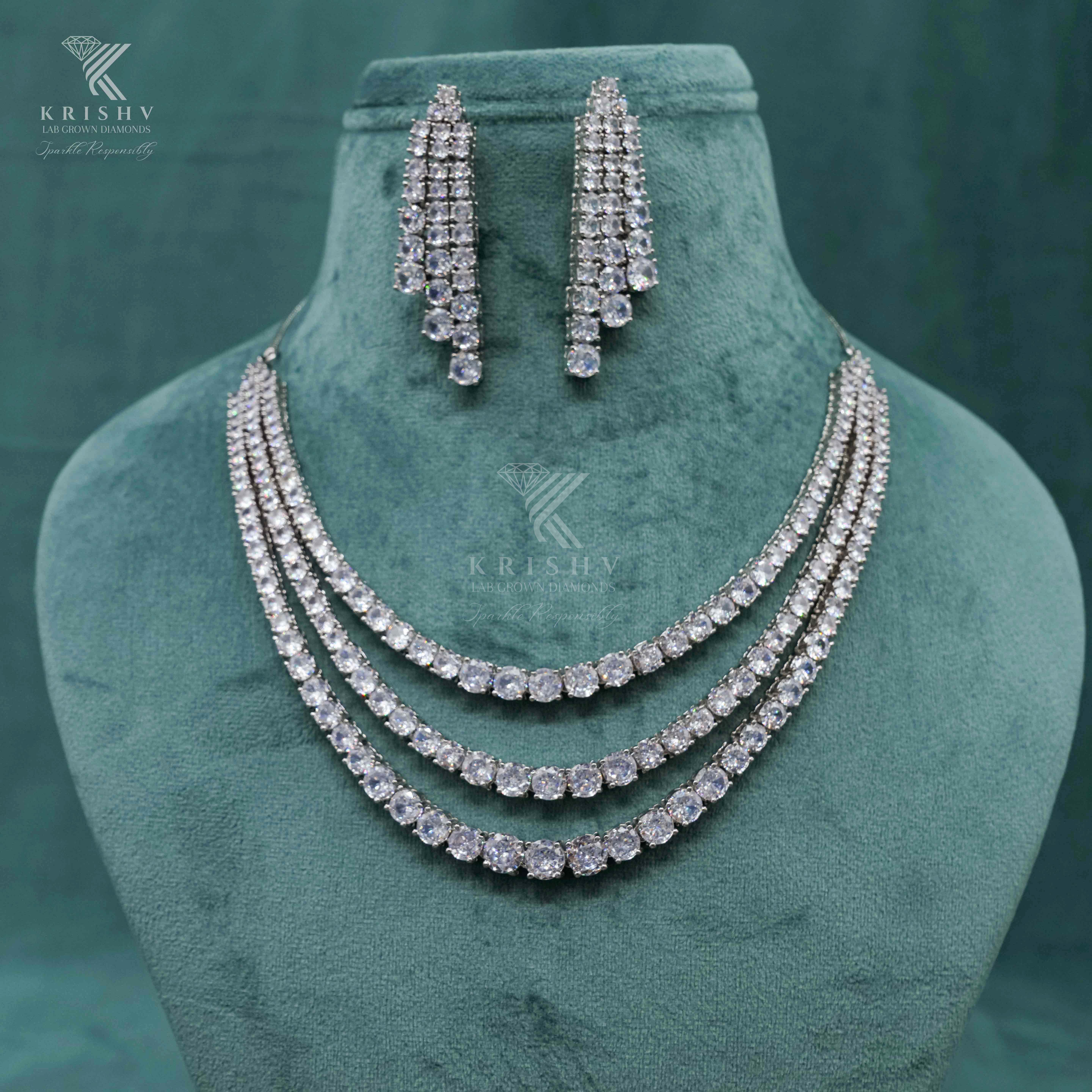 Krishv Lab Grown Diamonds - Diamond Necklace Set