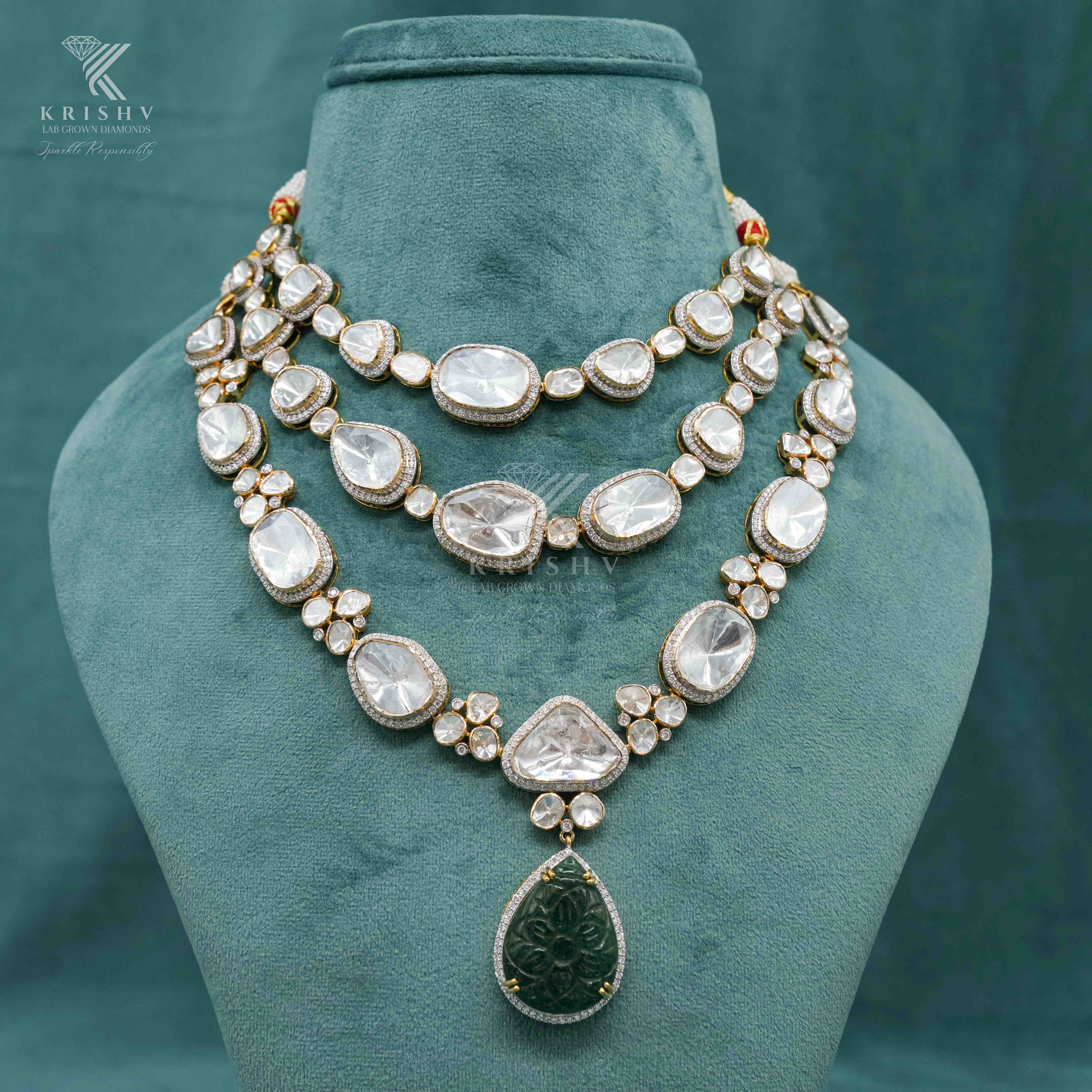 Krishv Lab Grown Diamonds - Polki Necklace