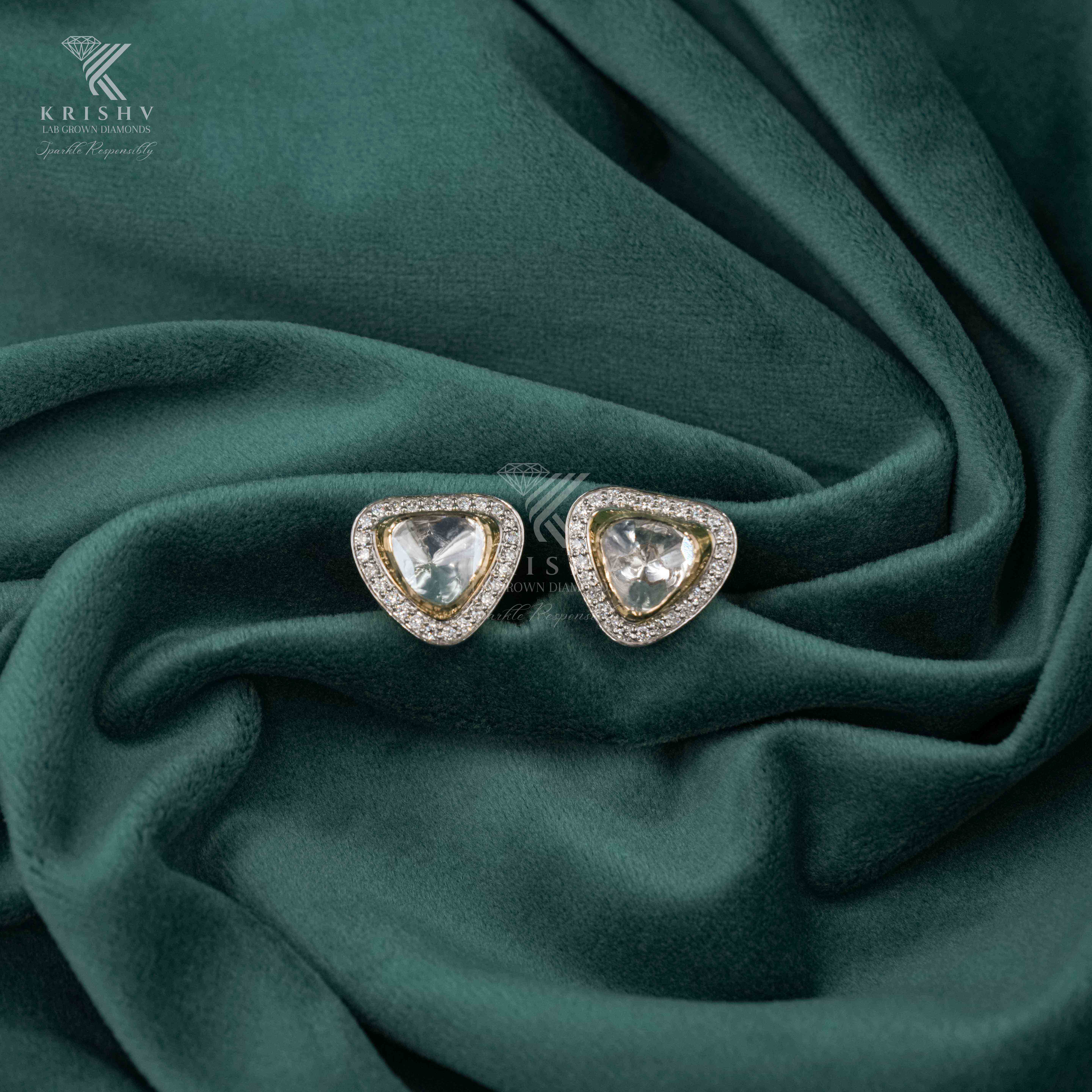 Krishv Lab Grown Diamonds - Polki Earring