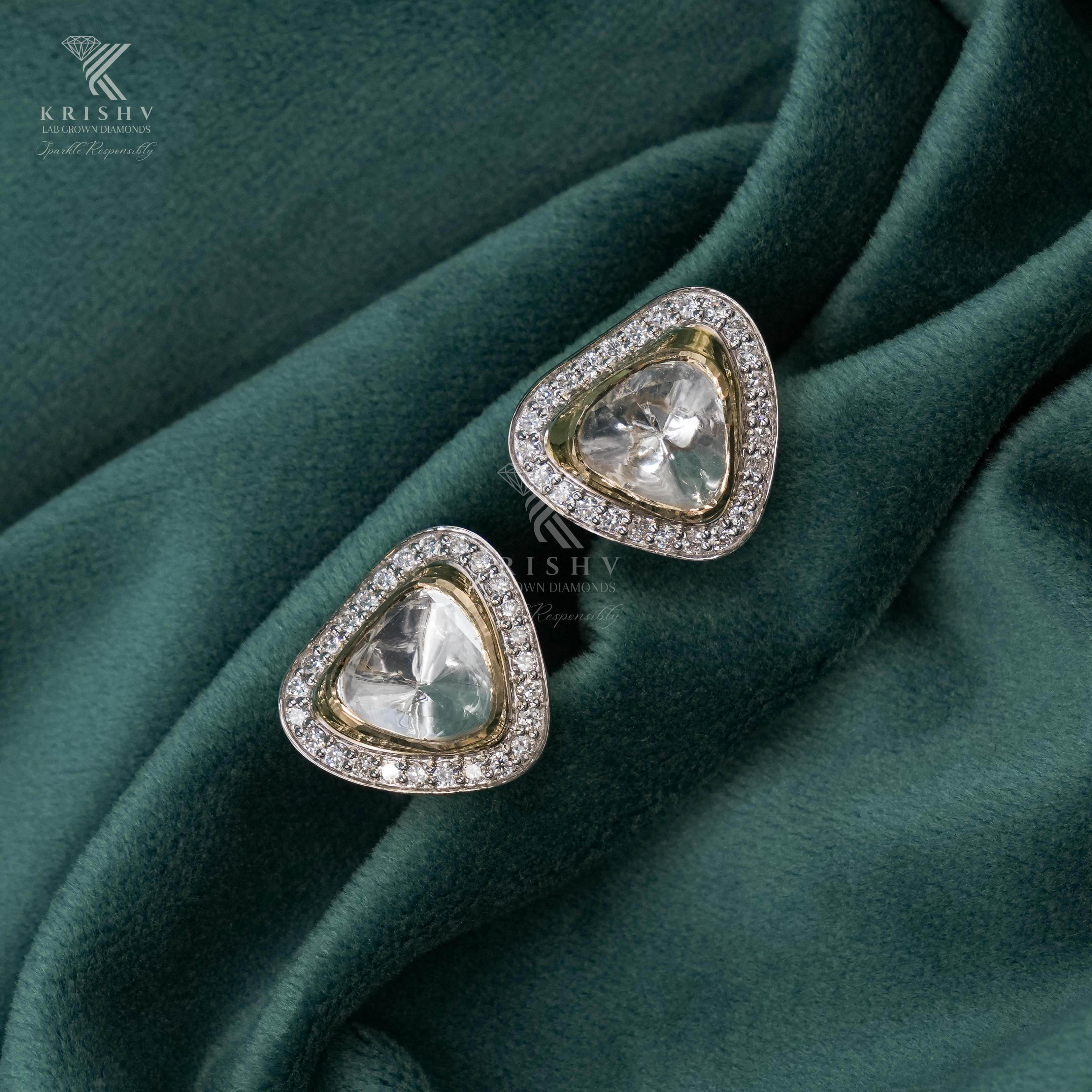 Krishv Lab Grown Diamonds - Polki Earring