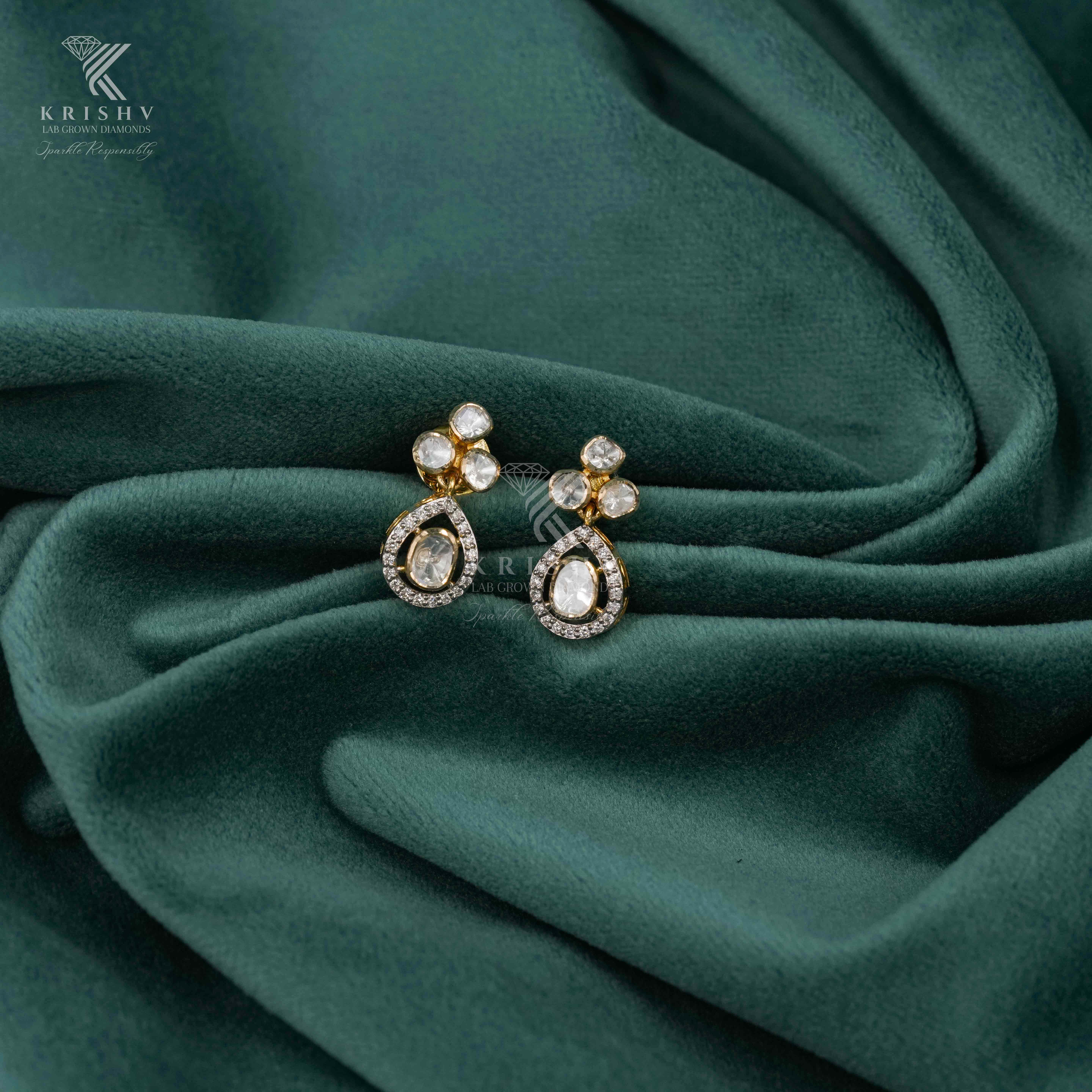 Krishv Lab Grown Diamonds - Polki Earring