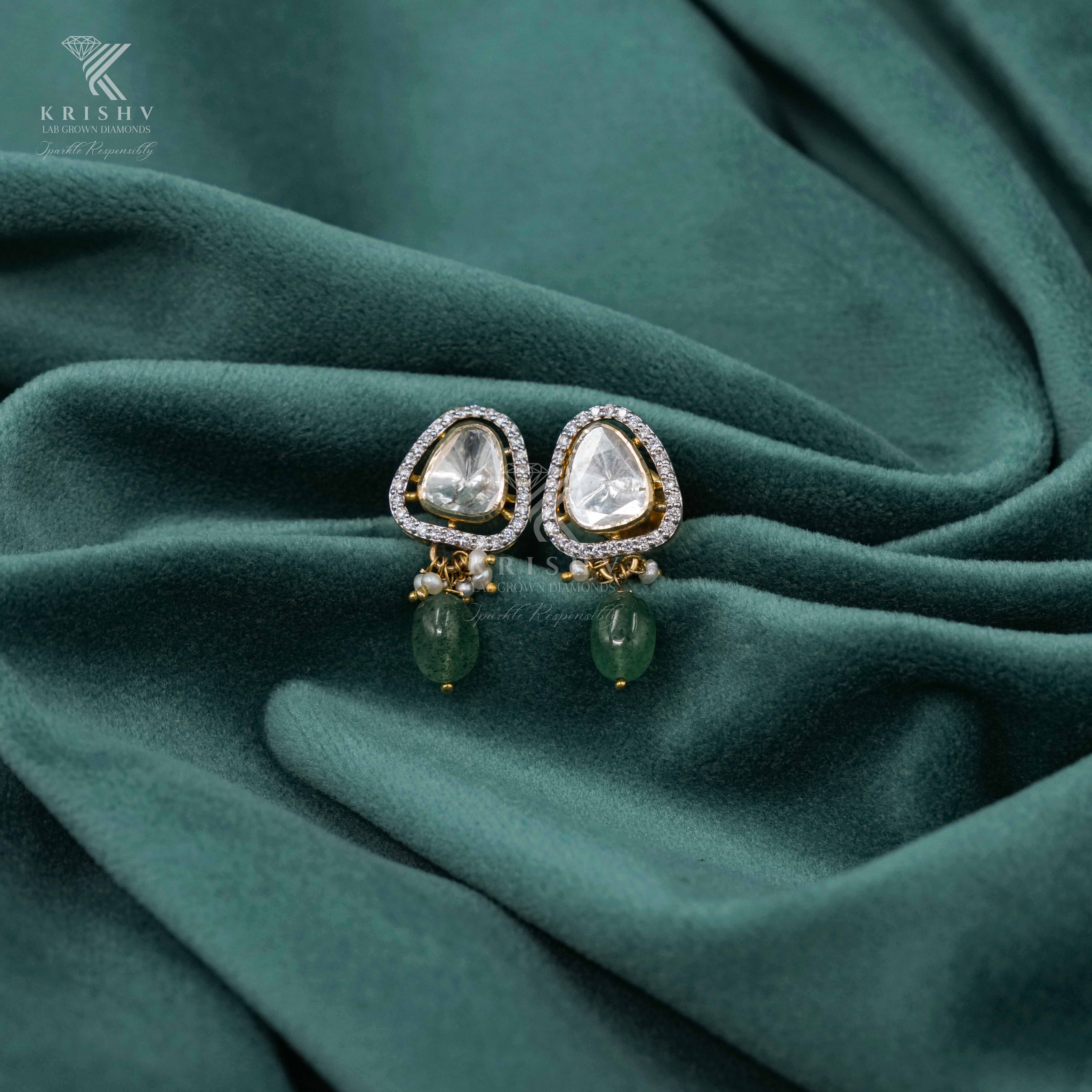 Krishv Lab Grown Diamonds - Polki Earring