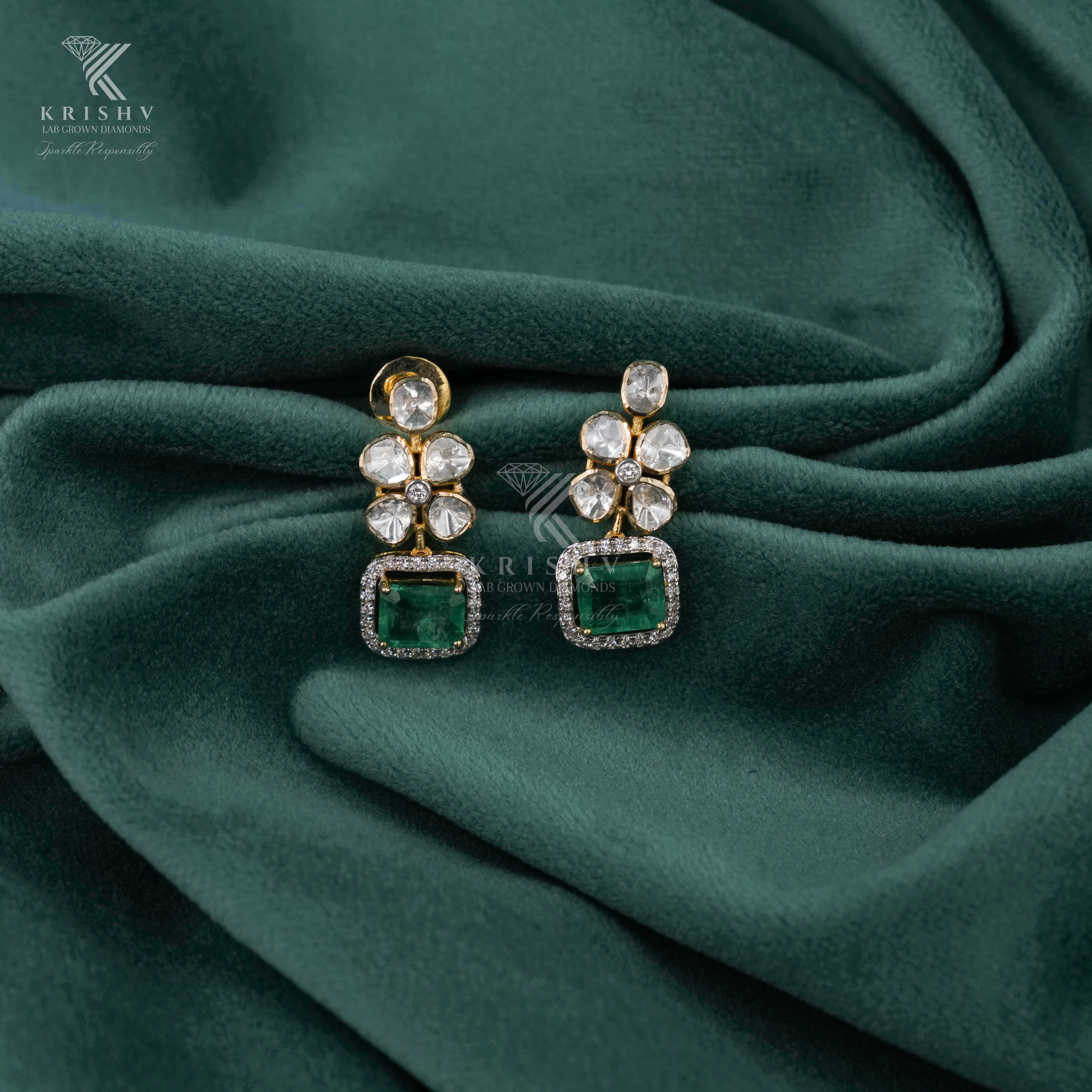 Krishv Lab Grown Diamonds - Polki Earring