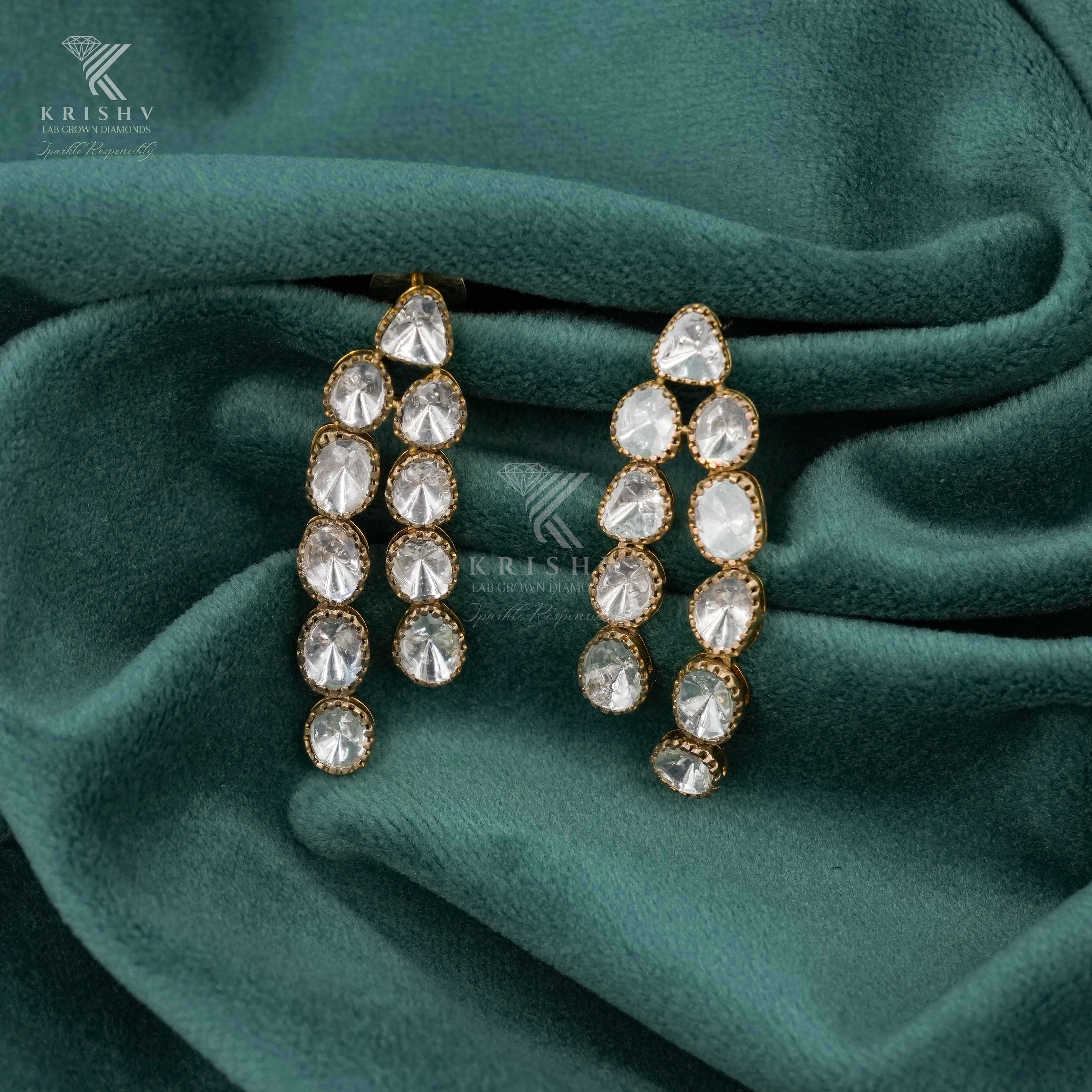 Krishv Lab Grown Diamonds - Polki Earring