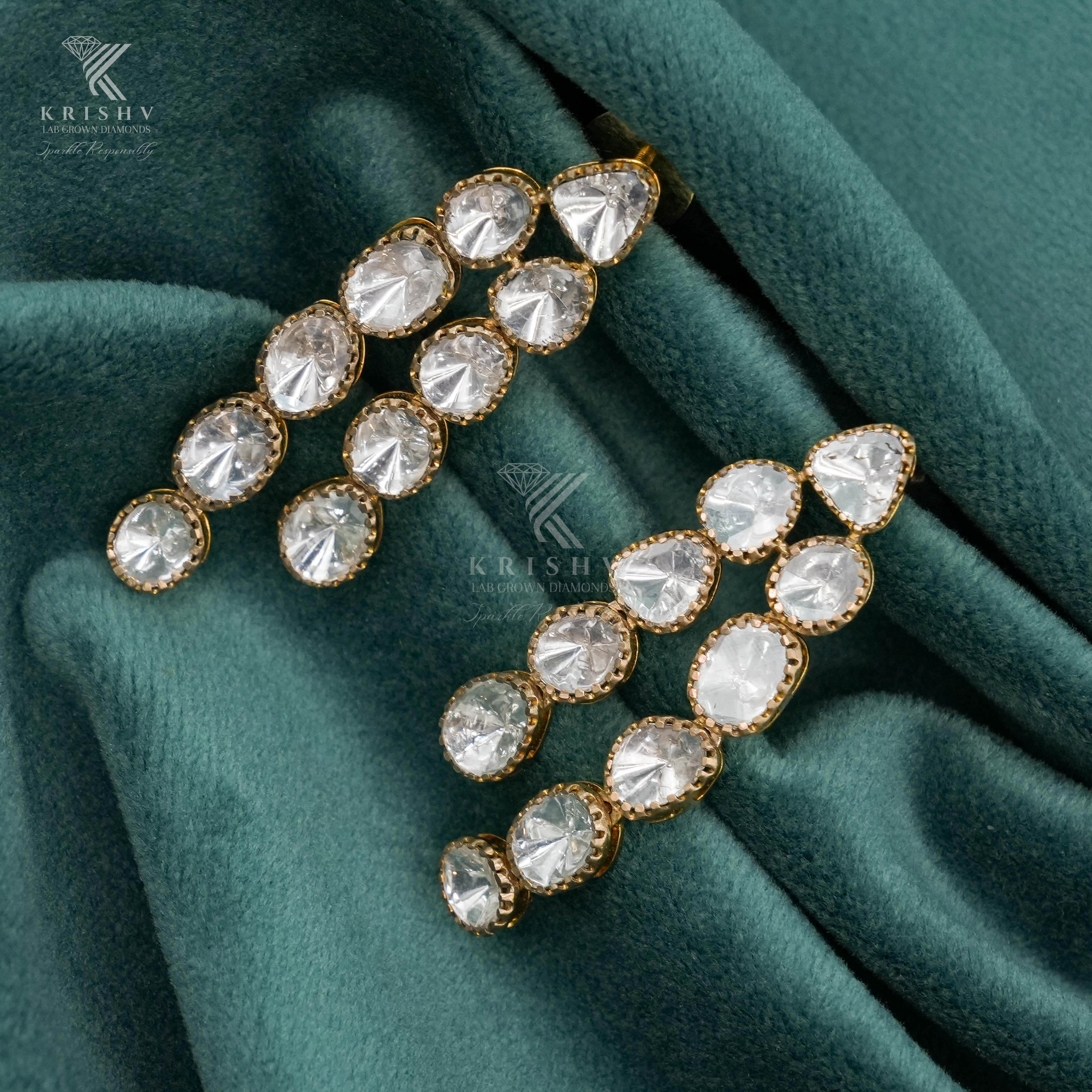 Krishv Lab Grown Diamonds - Polki Earring