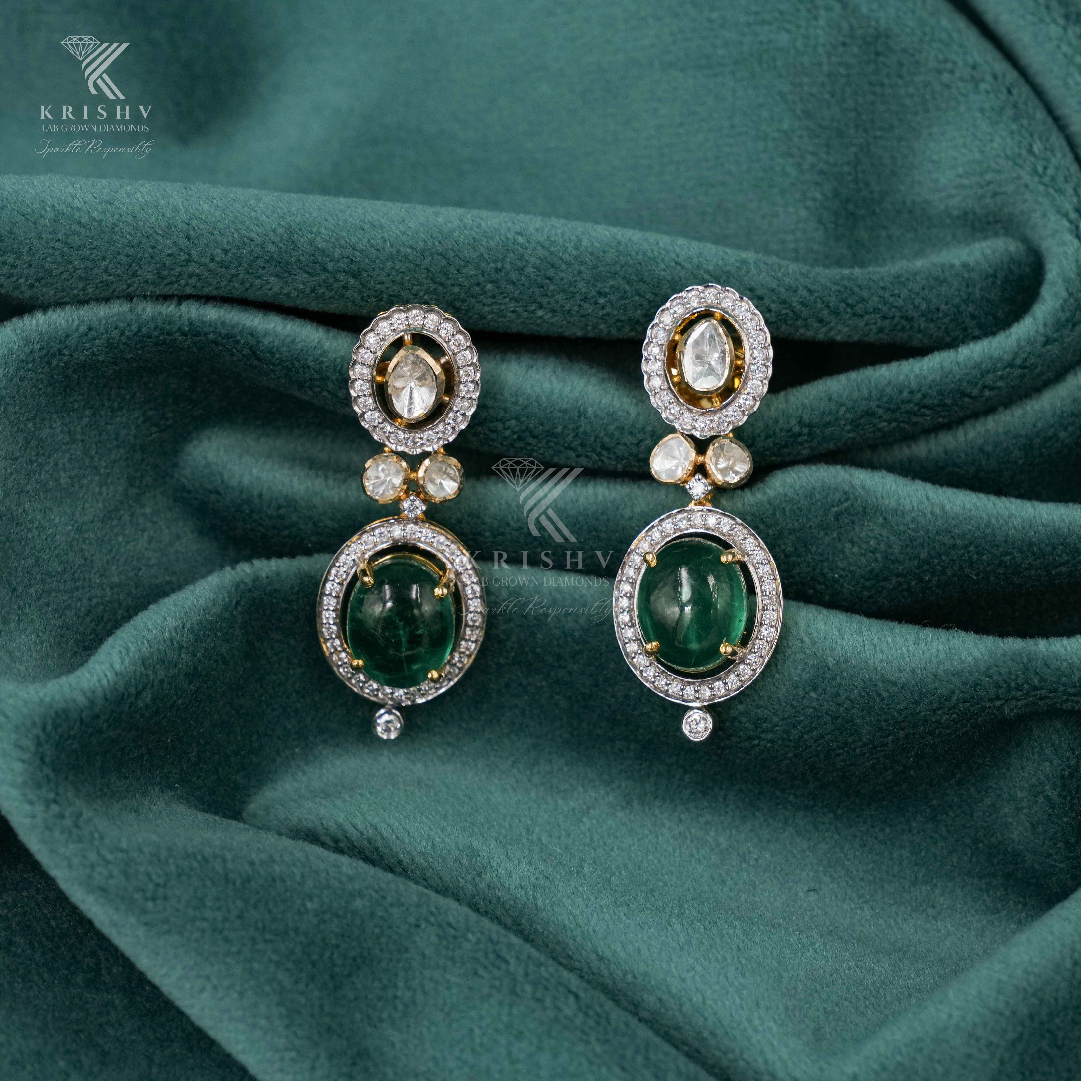 Krishv Lab Grown Diamonds - Polki Earring