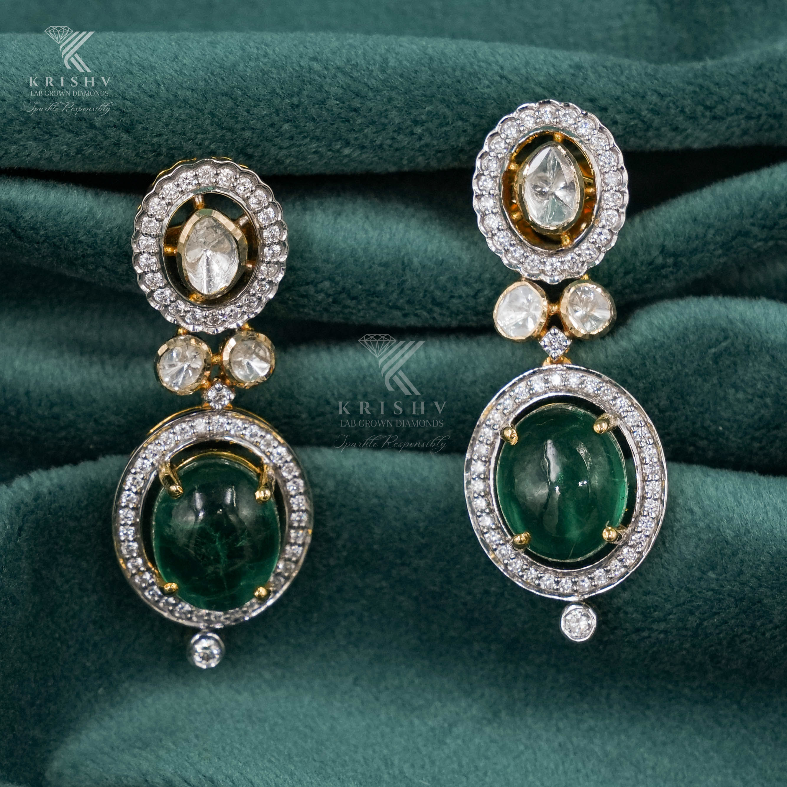 Krishv Lab Grown Diamonds - Polki Earring