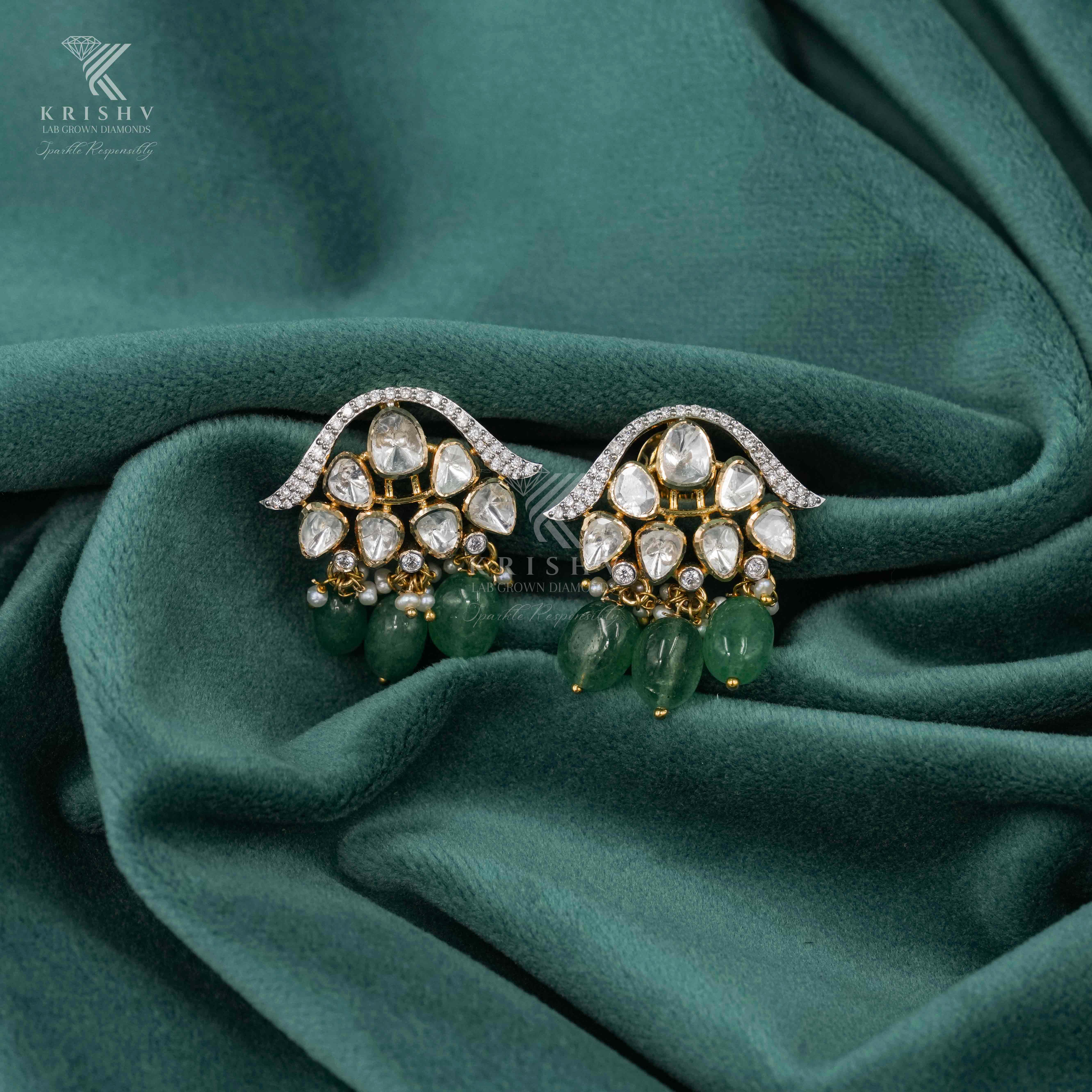 Krishv Lab Grown Diamonds - Polki Earring