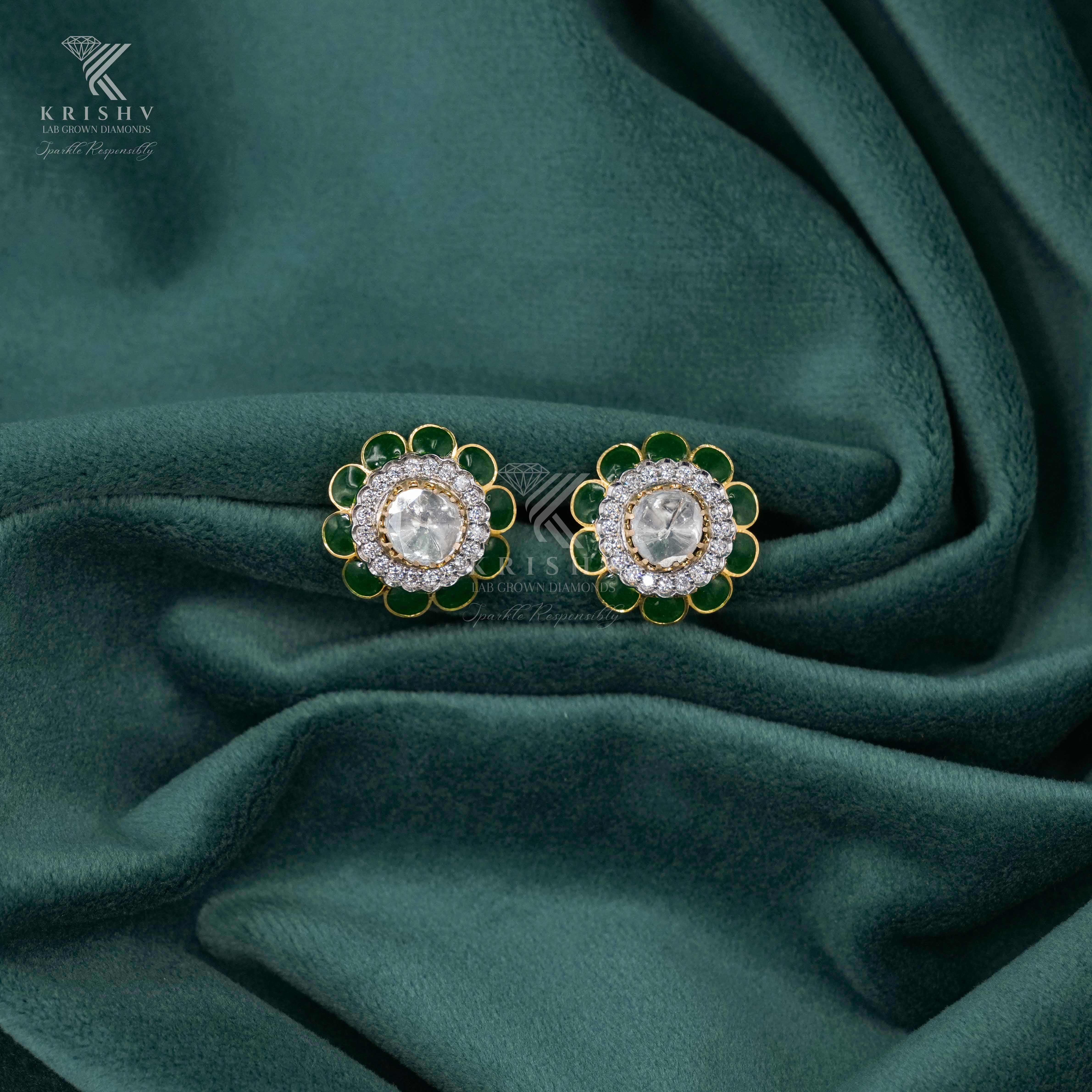 Krishv Lab Grown Diamonds - Polki Earring