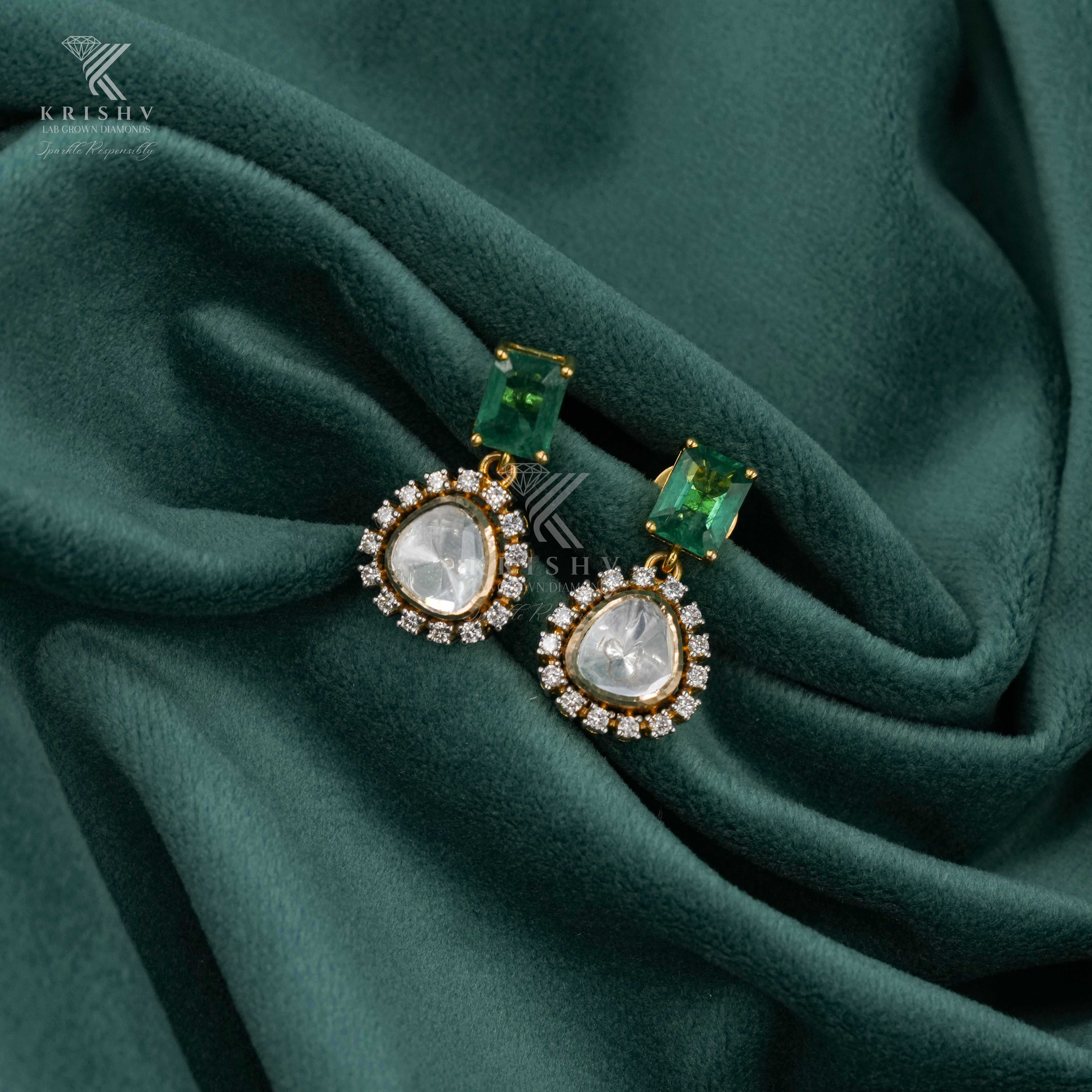Krishv Lab Grown Diamonds - Polki Earring