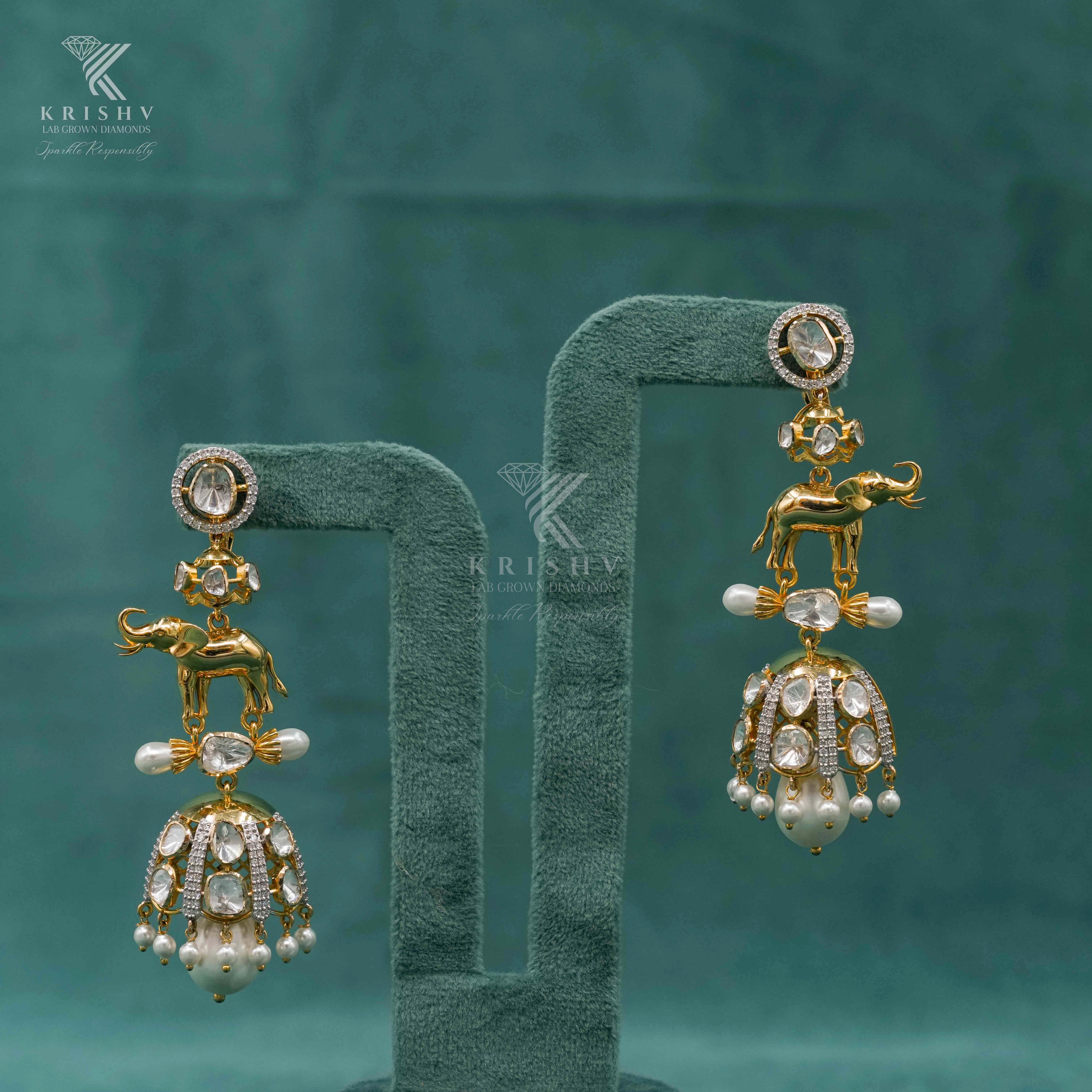 Krishv Lab Grown Diamonds - Polki Earring