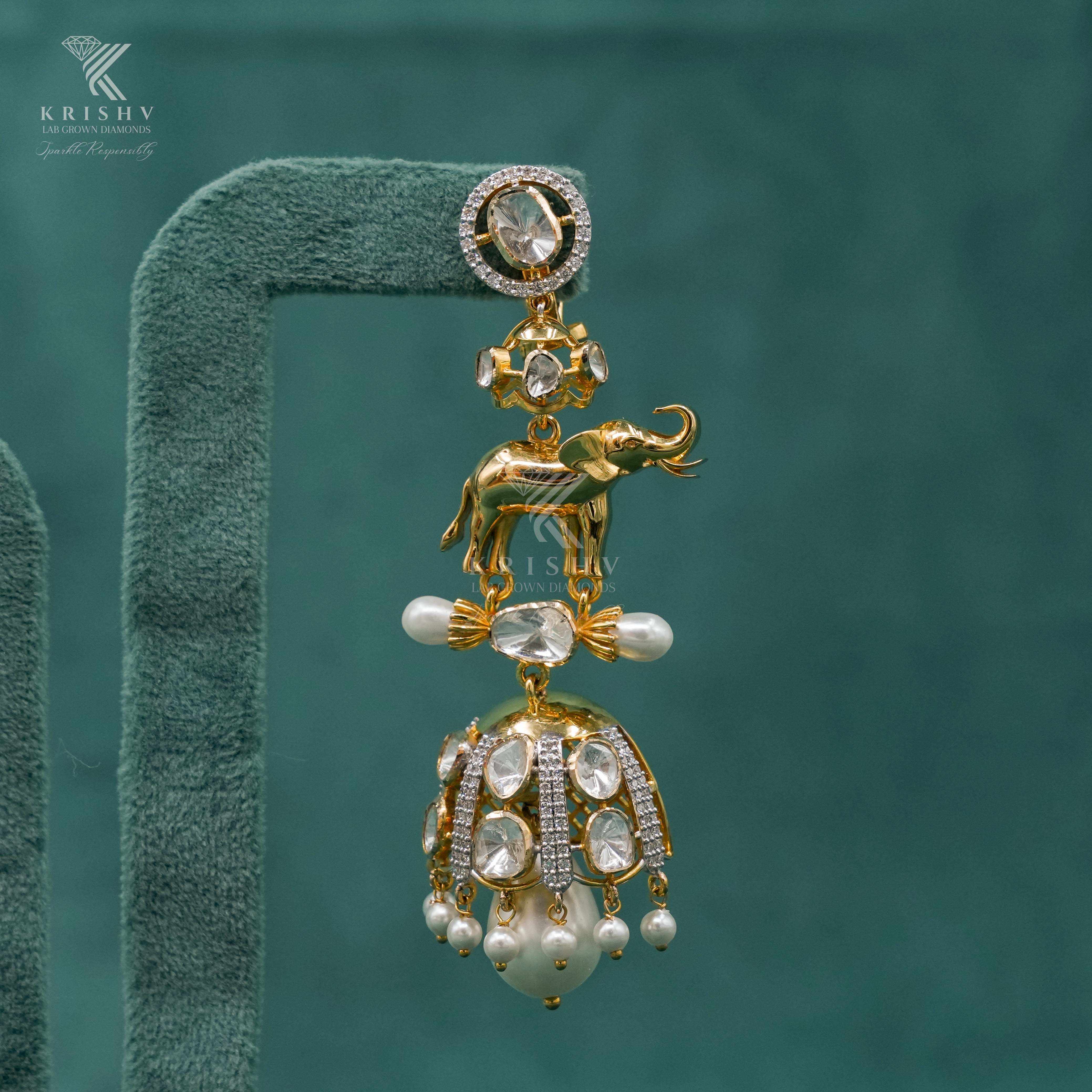 Krishv Lab Grown Diamonds - Polki Earring