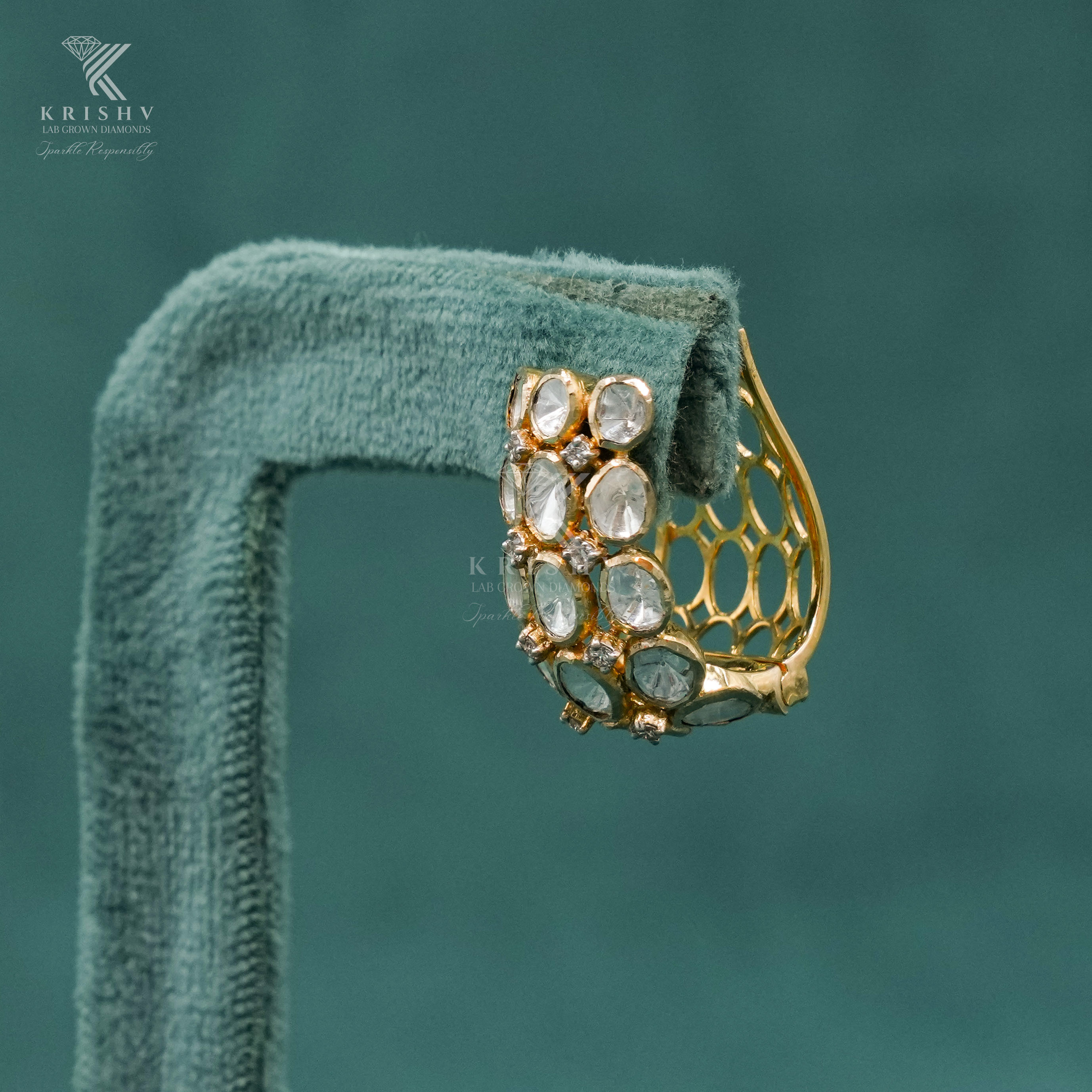 Krishv Lab Grown Diamonds - Polki Earring