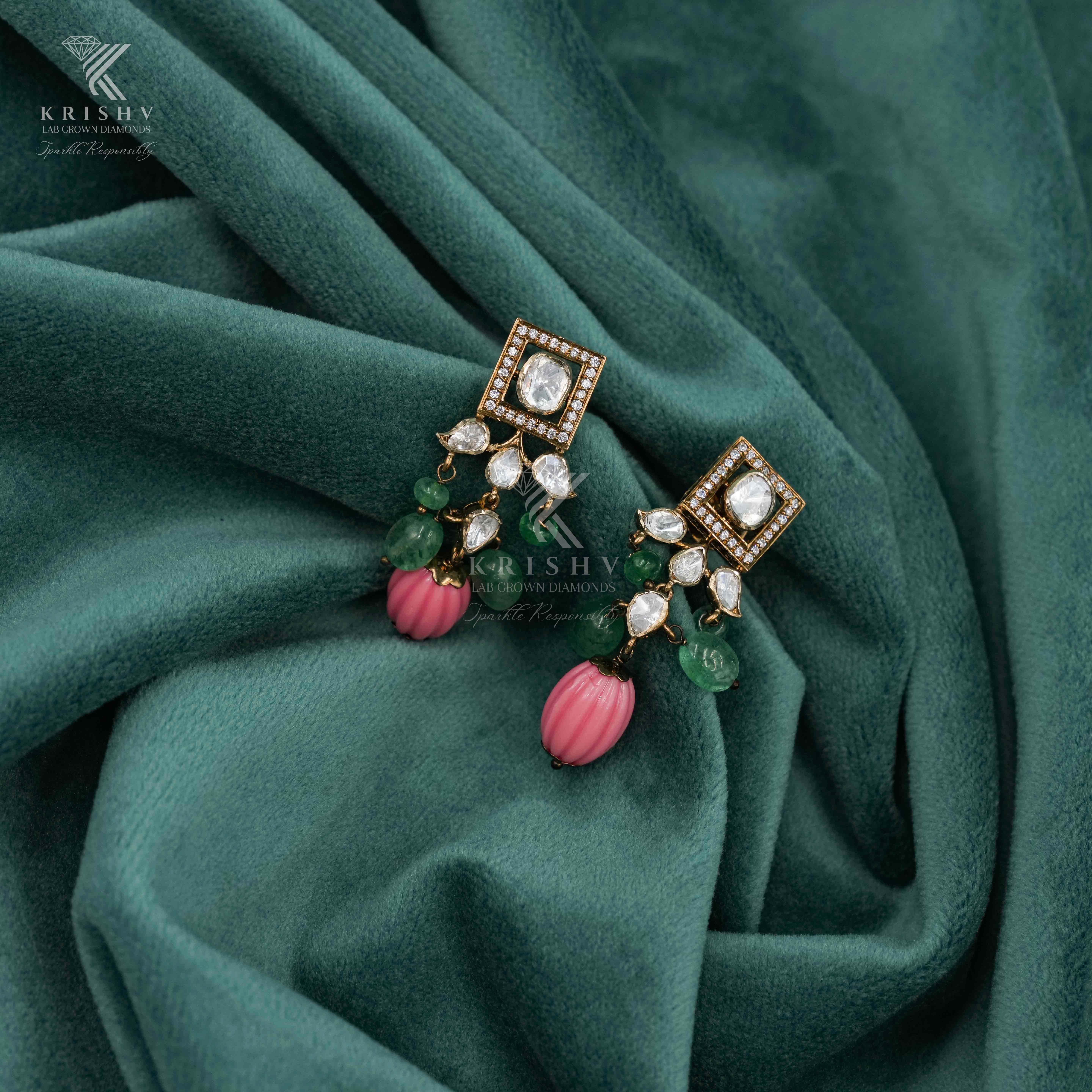 Krishv Lab Grown Diamonds - Polki Earring